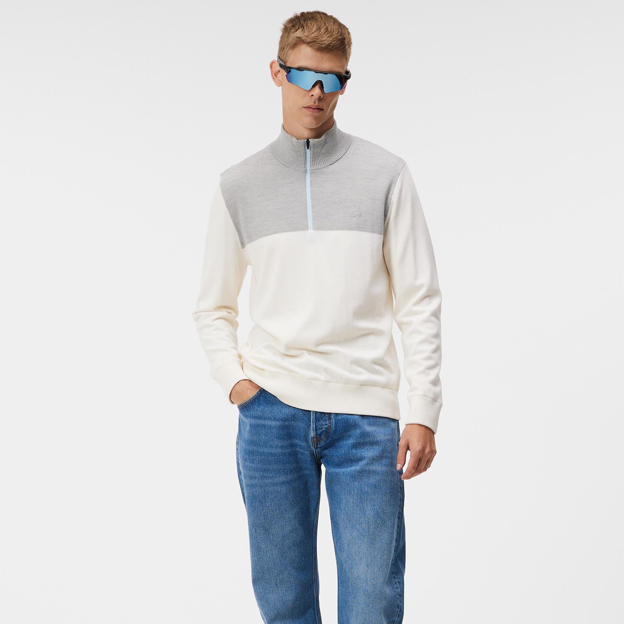 J Lindeberg Jeff Windbreaker Mens Golf Sweater White