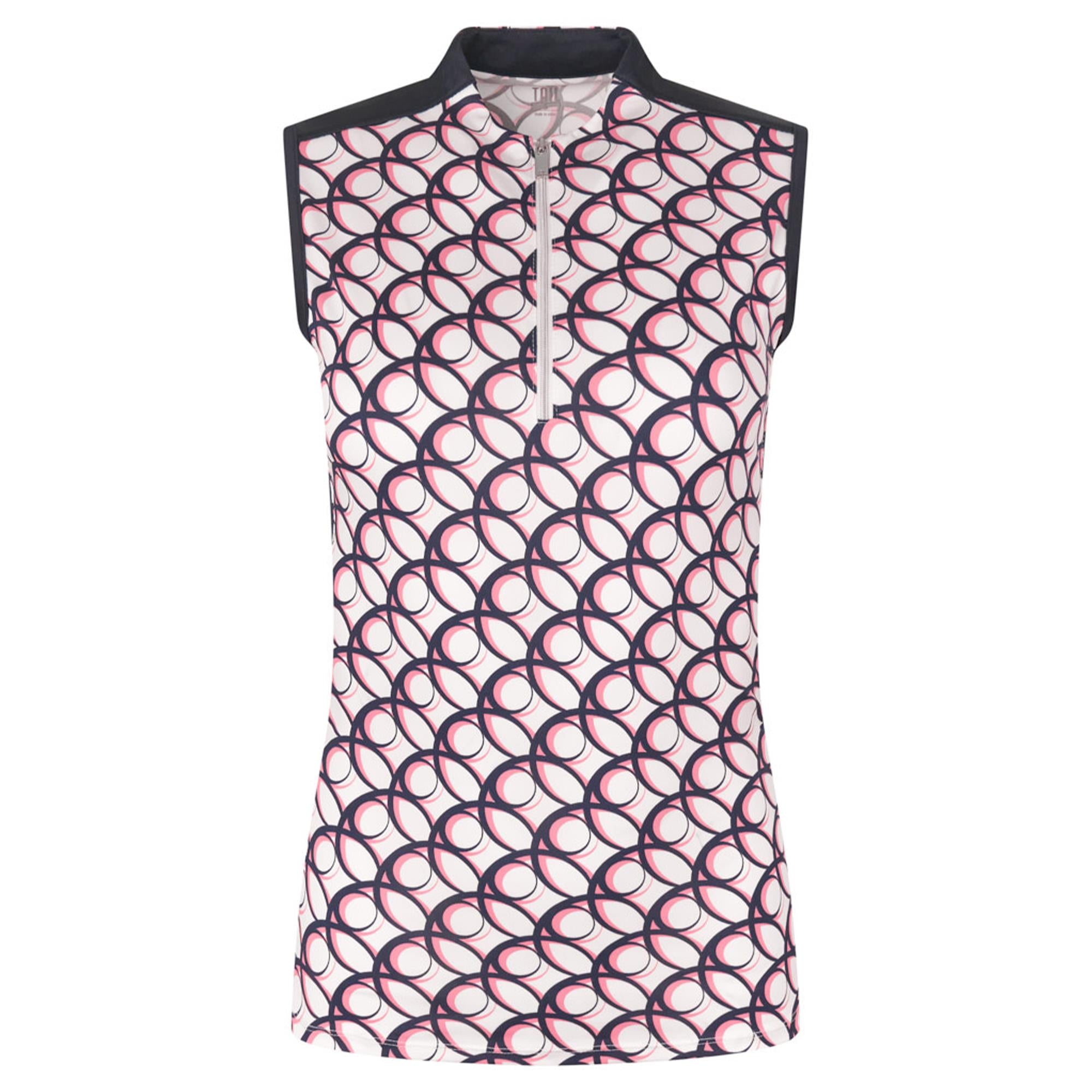 Tail Coralis Ladies Sleeveles Golf Polo Shirt Twilight Geo