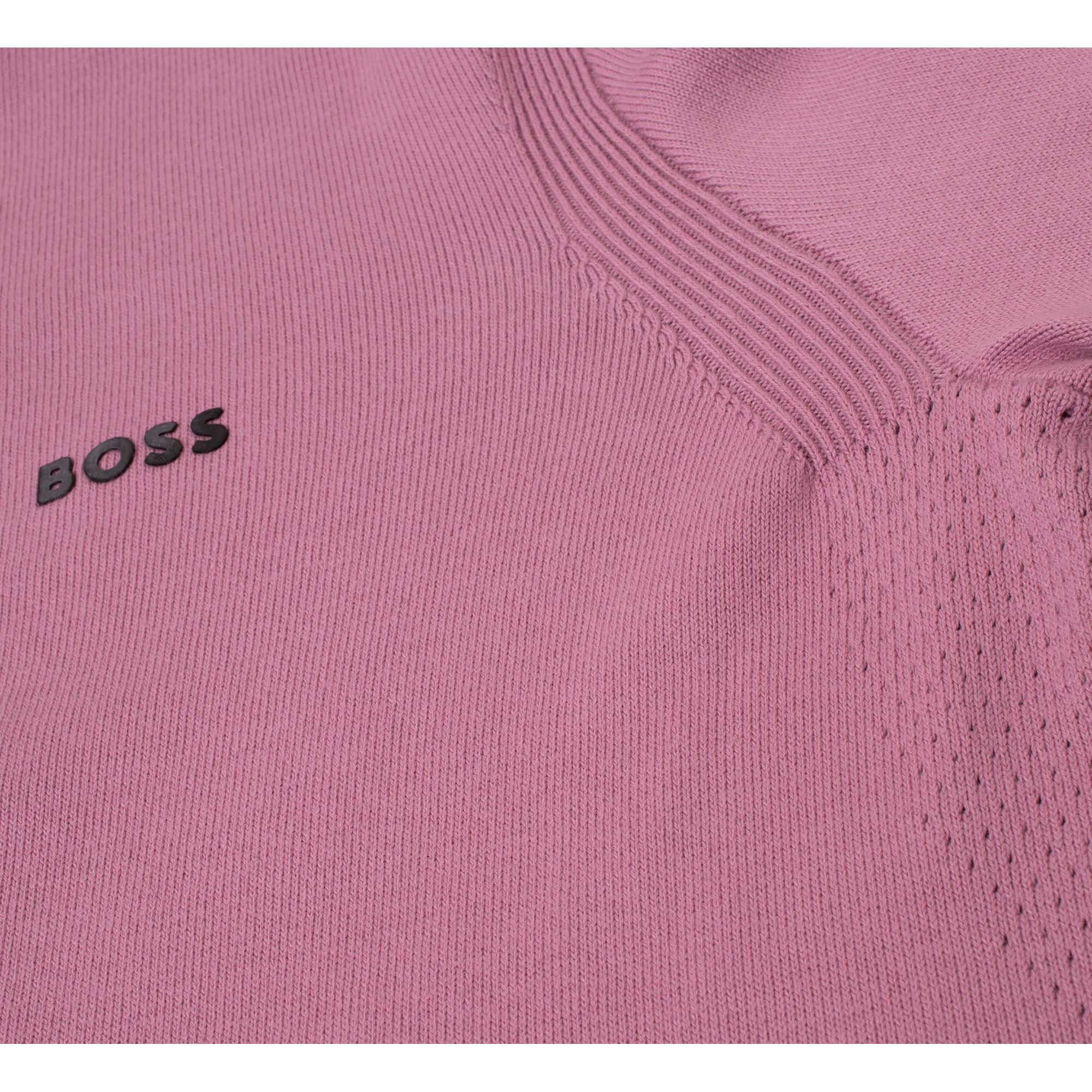 Boss Ever-X Cotton Blend Crew Neck Sweater Light Purple