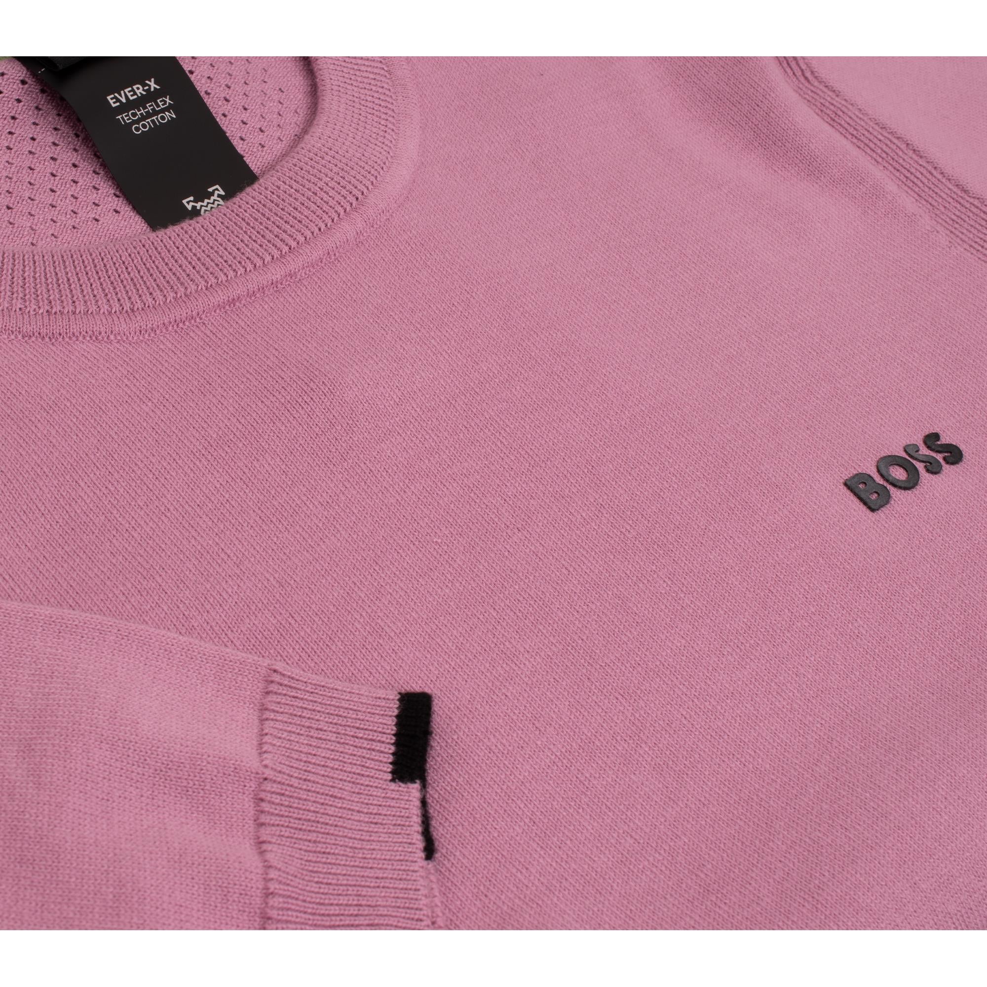 Boss Ever-X Cotton Blend Crew Neck Sweater Light Purple