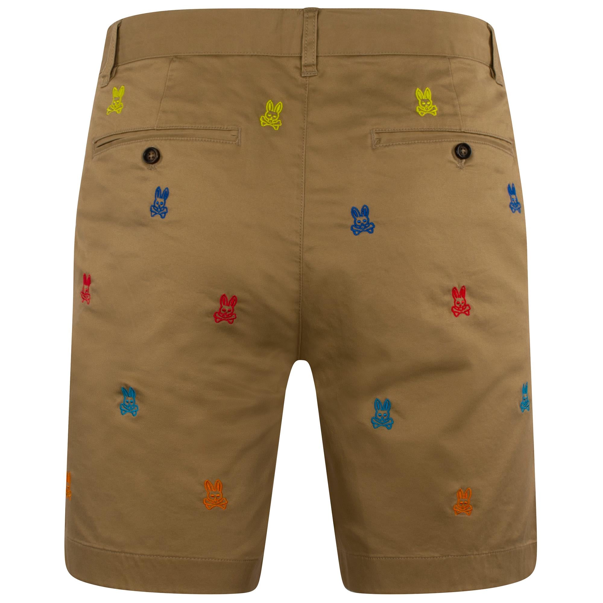 Psycho Bunny Bonham All over Bunny Print Chino Shorts Canyon Khaki