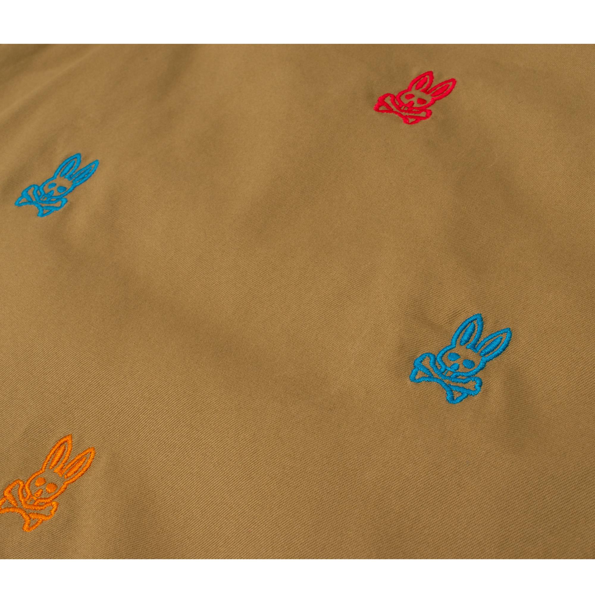 Psycho Bunny Bonham All over Bunny Print Chino Shorts Canyon Khaki