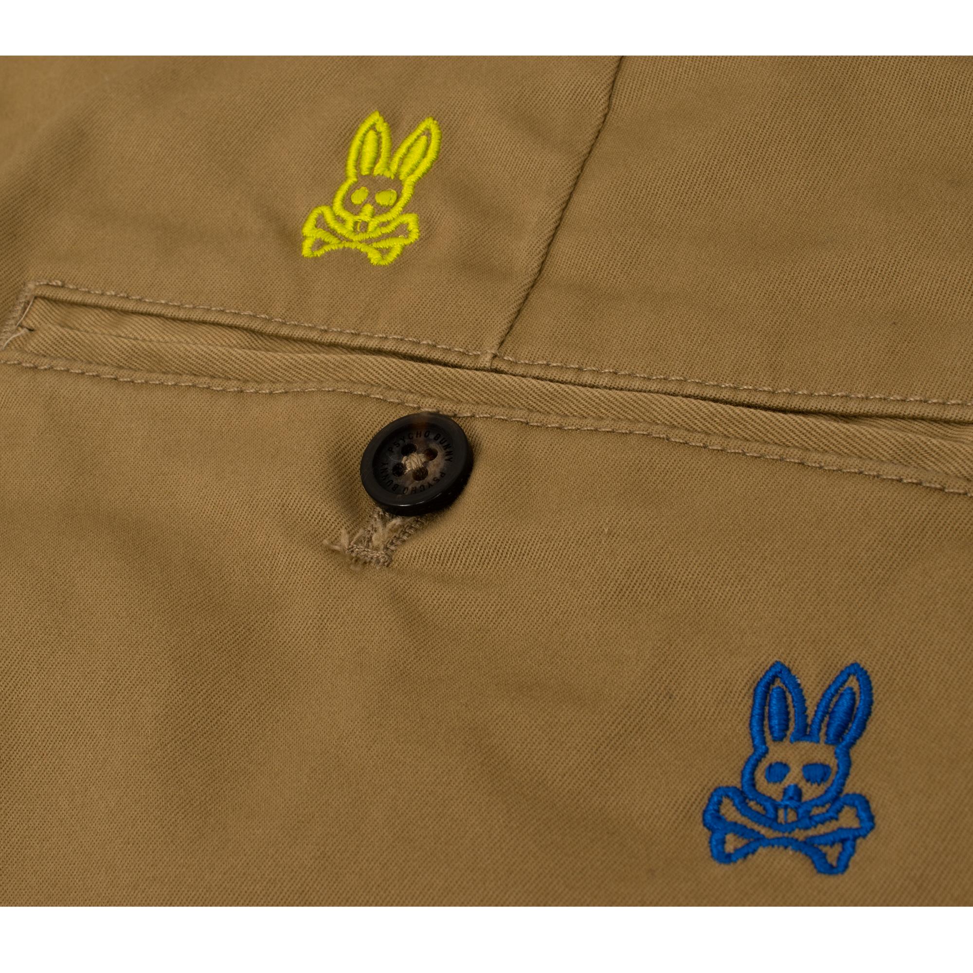 Psycho Bunny Bonham All over Bunny Print Chino Shorts Canyon Khaki