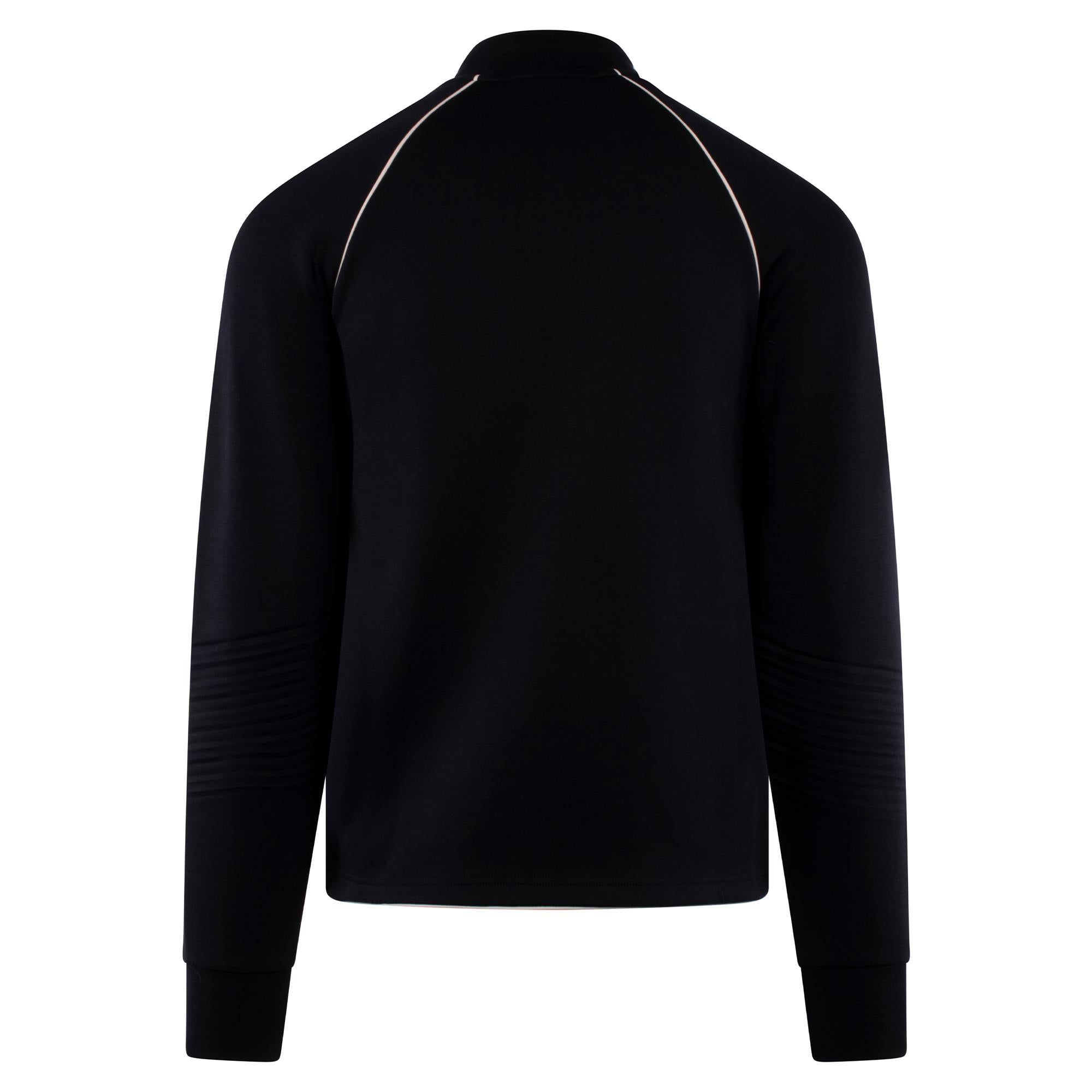 Boss Sweat 1 Stretch Cotton Quarter Zip Sweatshirt Black