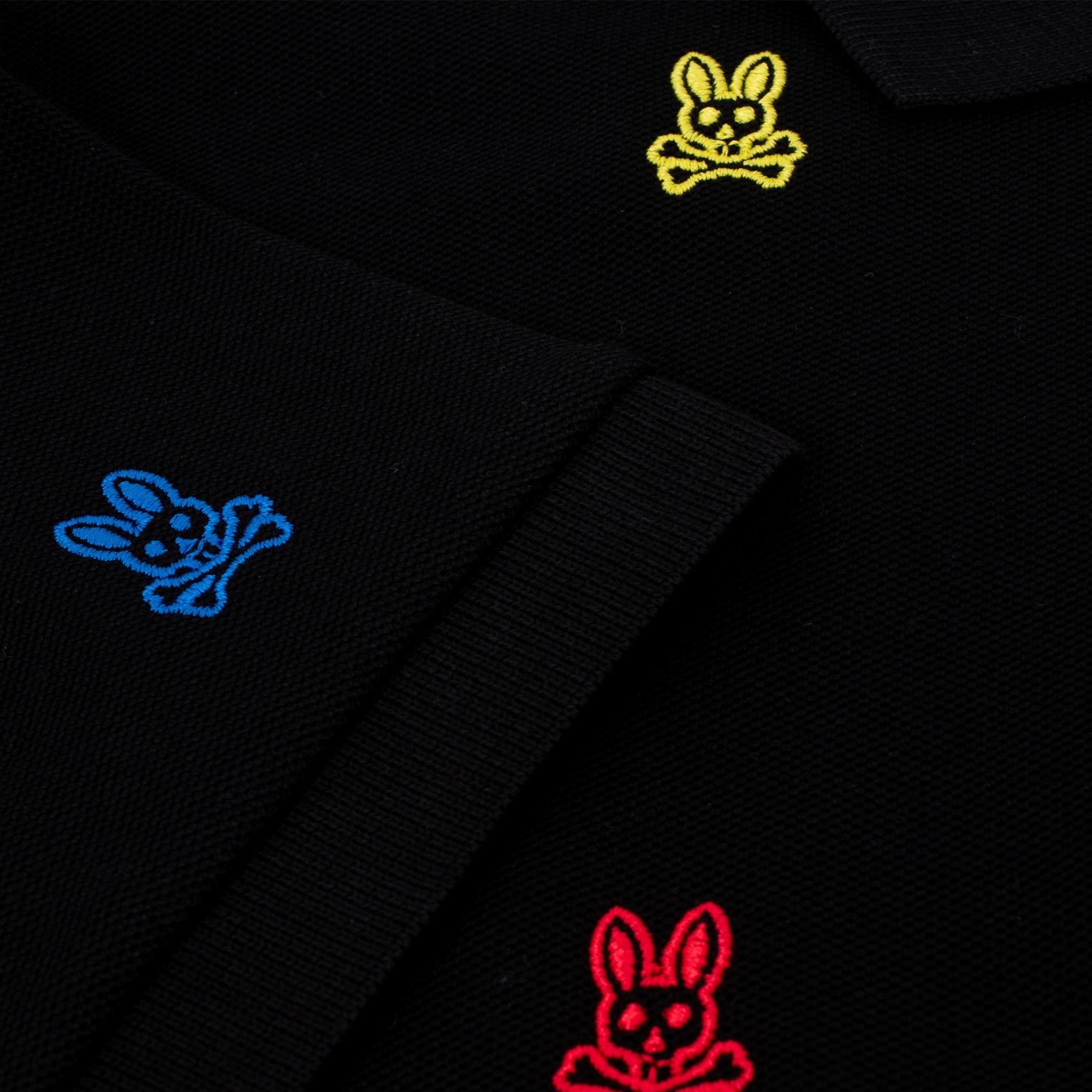 Psycho Bunny Bonham All Over Print Pique Polo Shirt Black