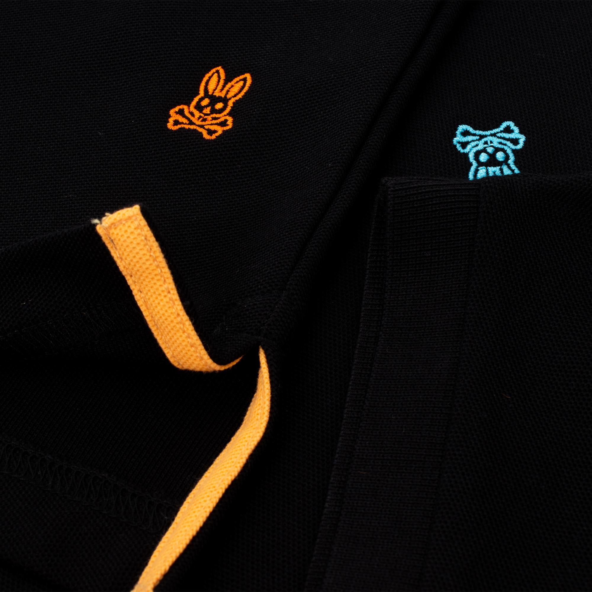 Psycho Bunny Bonham All Over Print Pique Polo Shirt Black