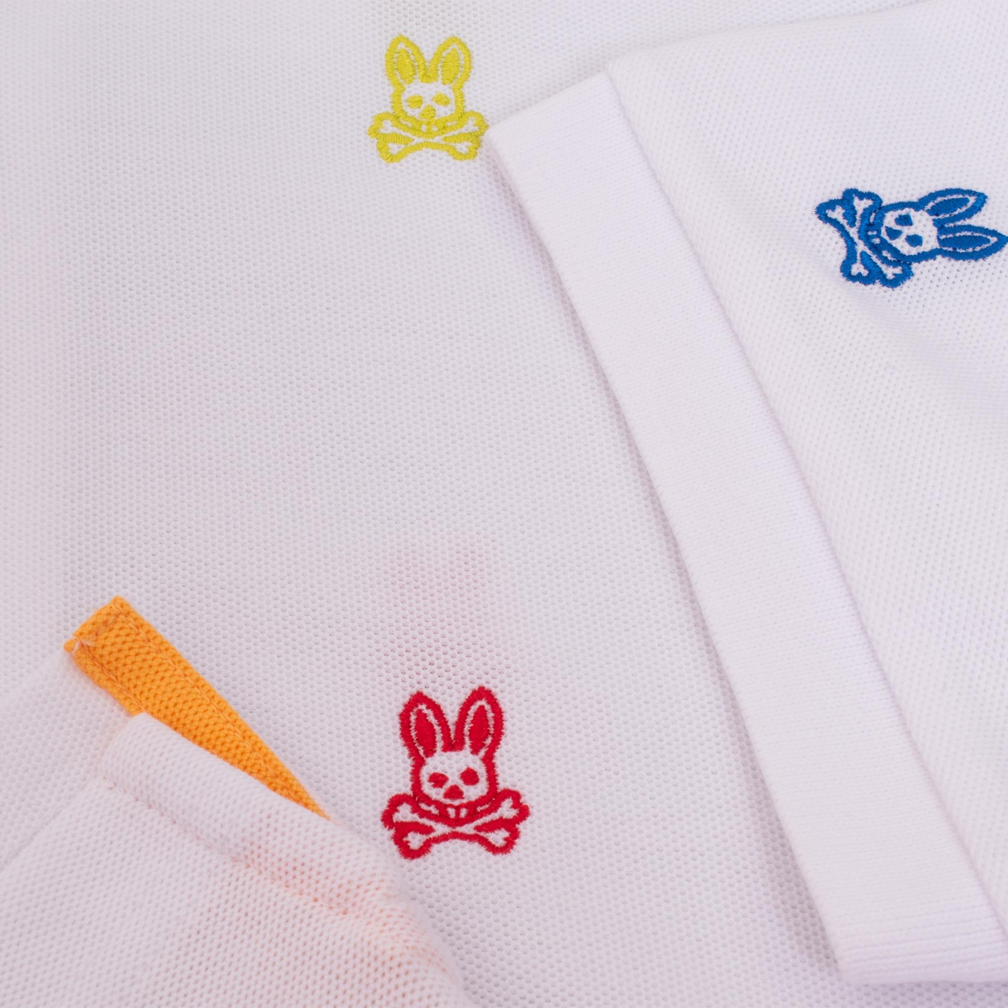 Psycho Bunny Bonham All Over Print Pique Polo Shirt White