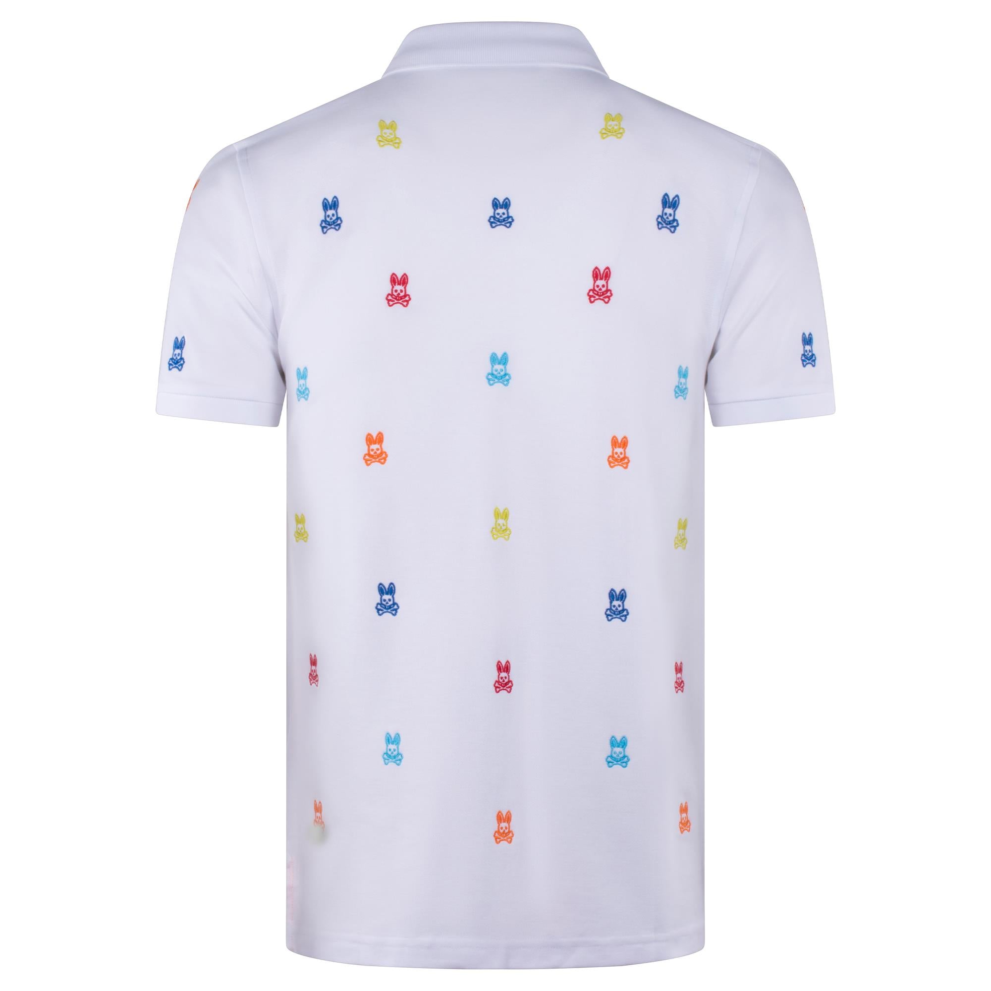 Psycho Bunny Bonham All Over Print Pique Polo Shirt White