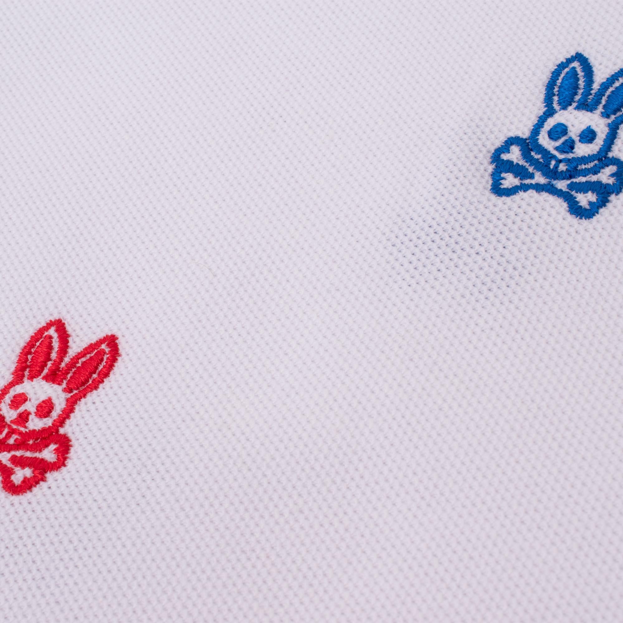 Psycho Bunny Bonham All Over Print Pique Polo Shirt White