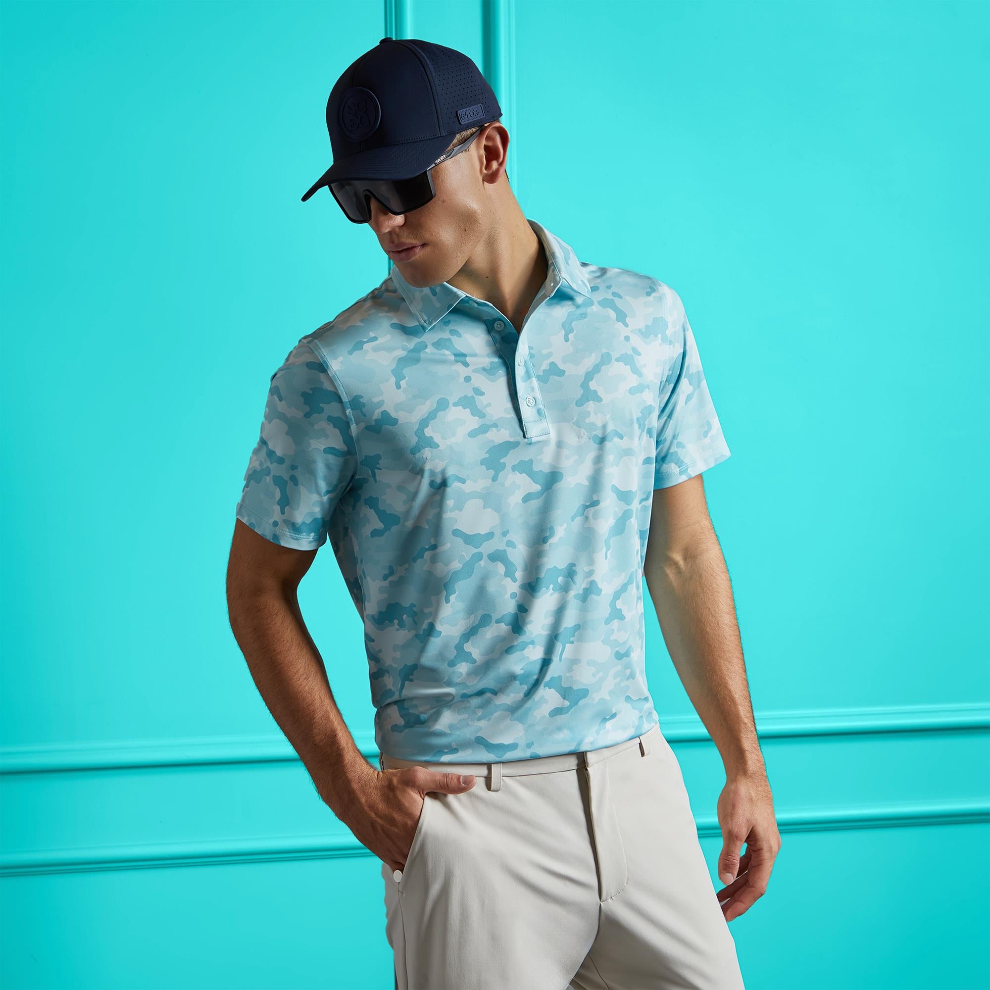 G/FORE Icon Camo Mens Golf Polo Shirt Daybreak