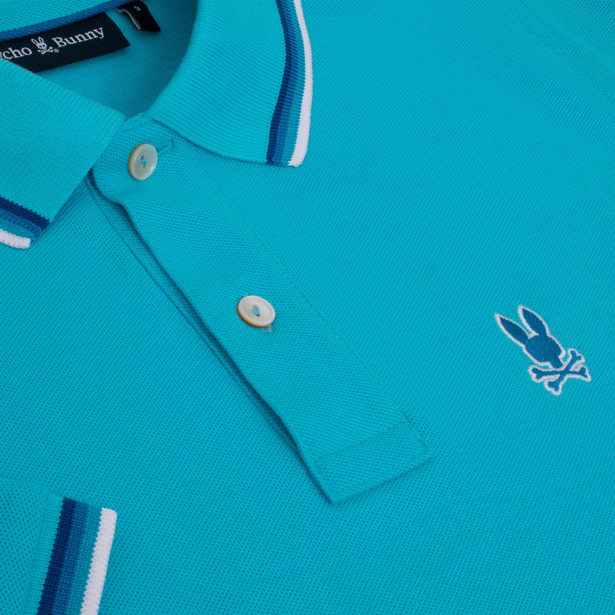 Psycho Bunny Granbury Pique Polo Shirt Aquarius