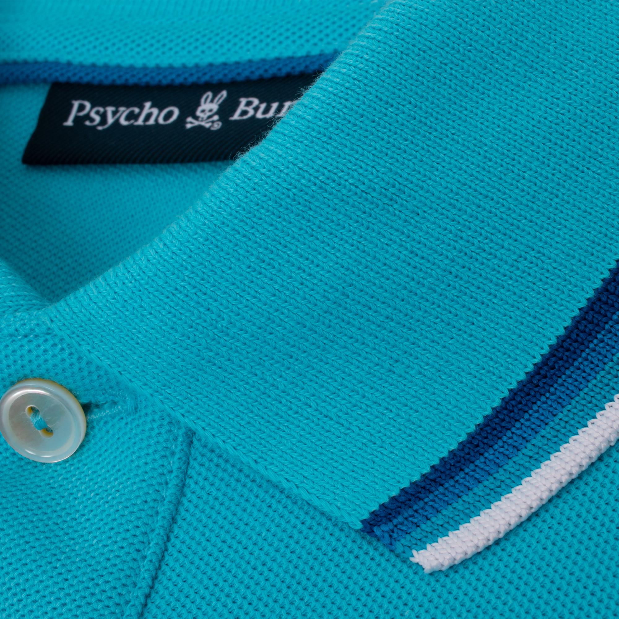 Psycho Bunny Granbury Pique Polo Shirt Aquarius