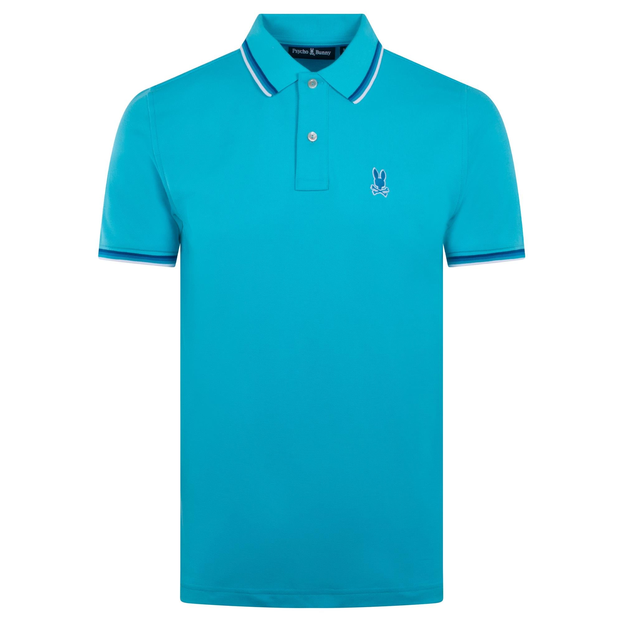 Psycho Bunny Granbury Pique Polo Shirt Aquarius