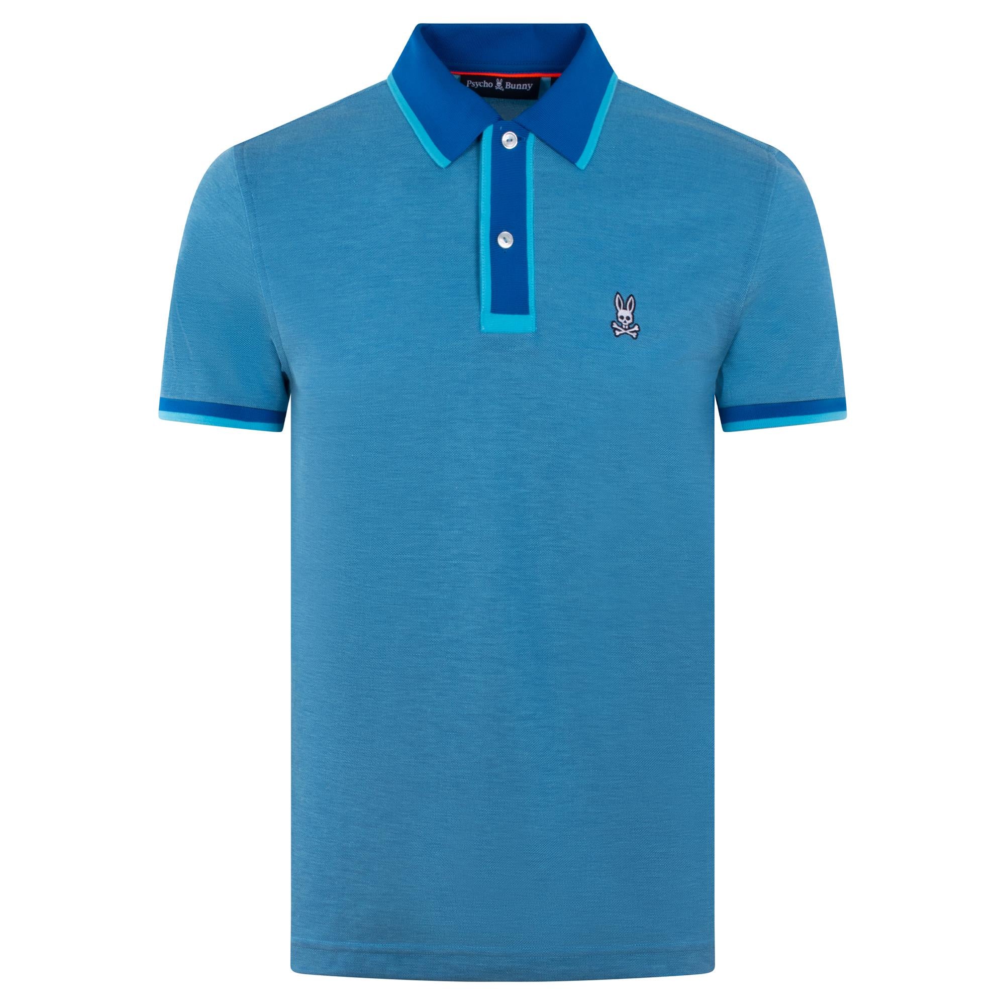 Psycho Bunny Woodway Oxford Polo Shirt Aquarius