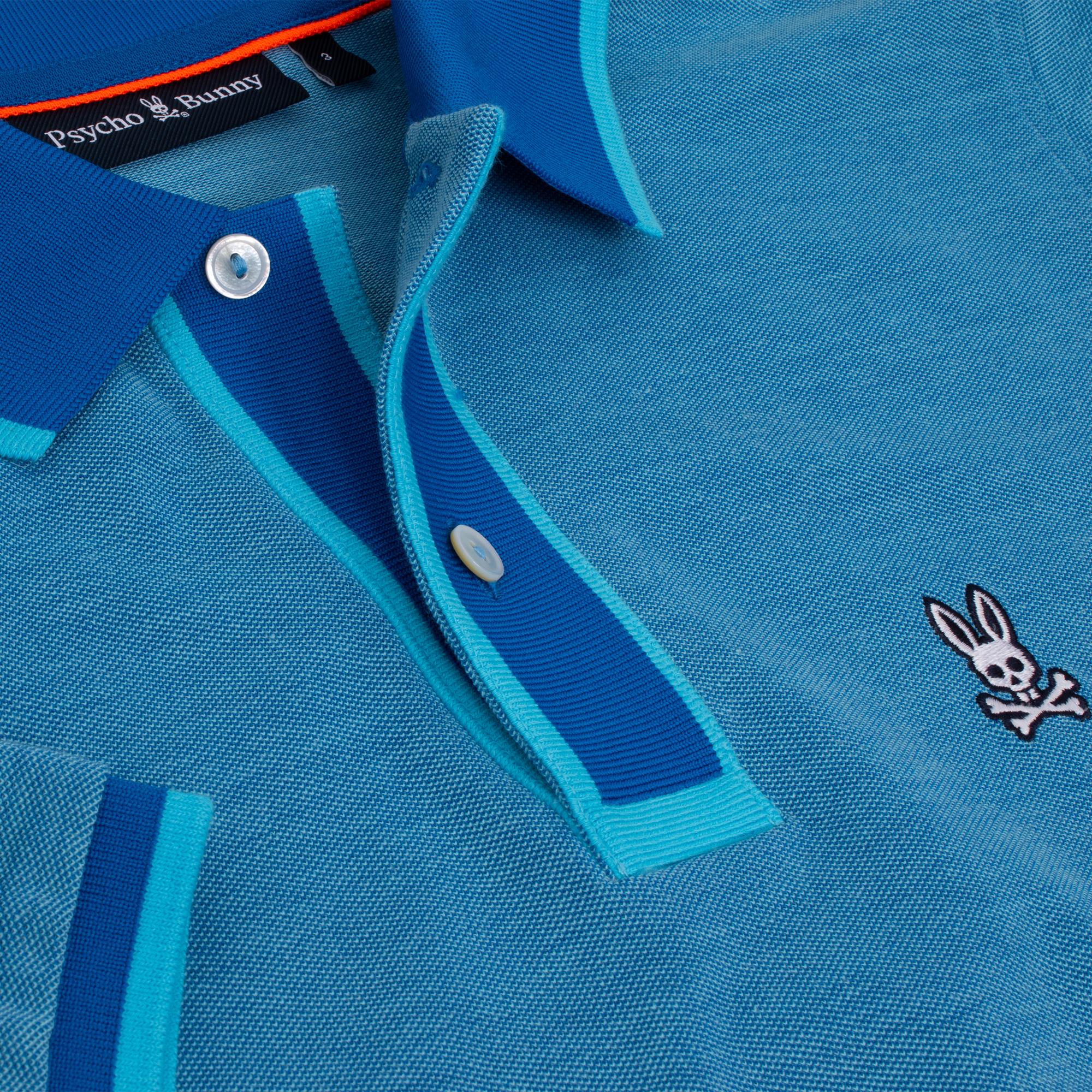 Psycho Bunny Woodway Oxford Polo Shirt Aquarius