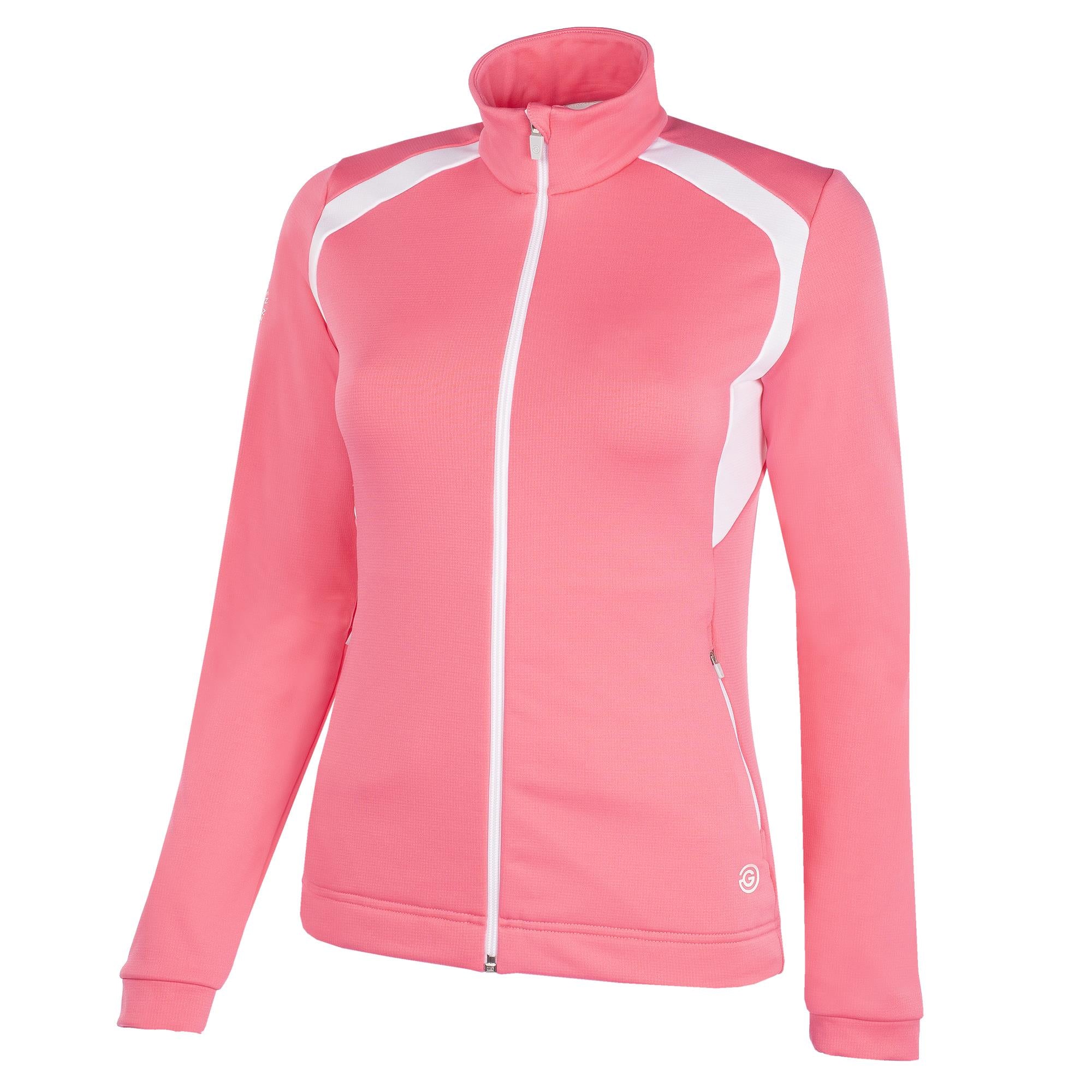 Galvin Green Destiny Insula Ladies Golf Mid Layer Camelia Rose/White