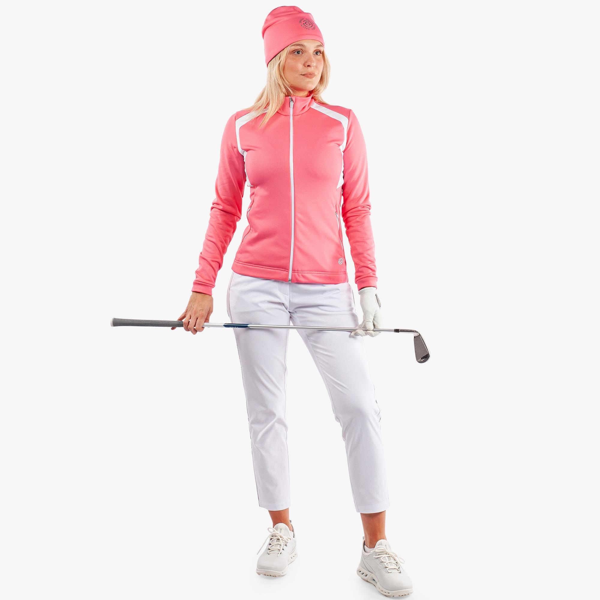 Galvin Green Destiny Insula Ladies Golf Mid Layer Camelia Rose/White