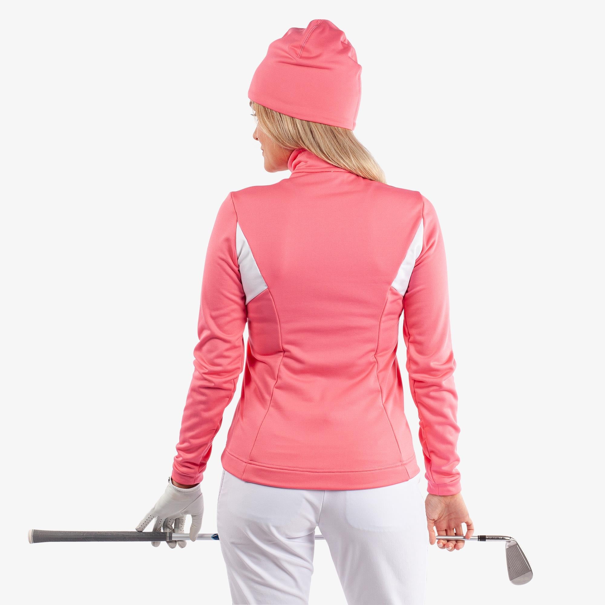 Galvin Green Destiny Insula Ladies Golf Mid Layer Camelia Rose/White