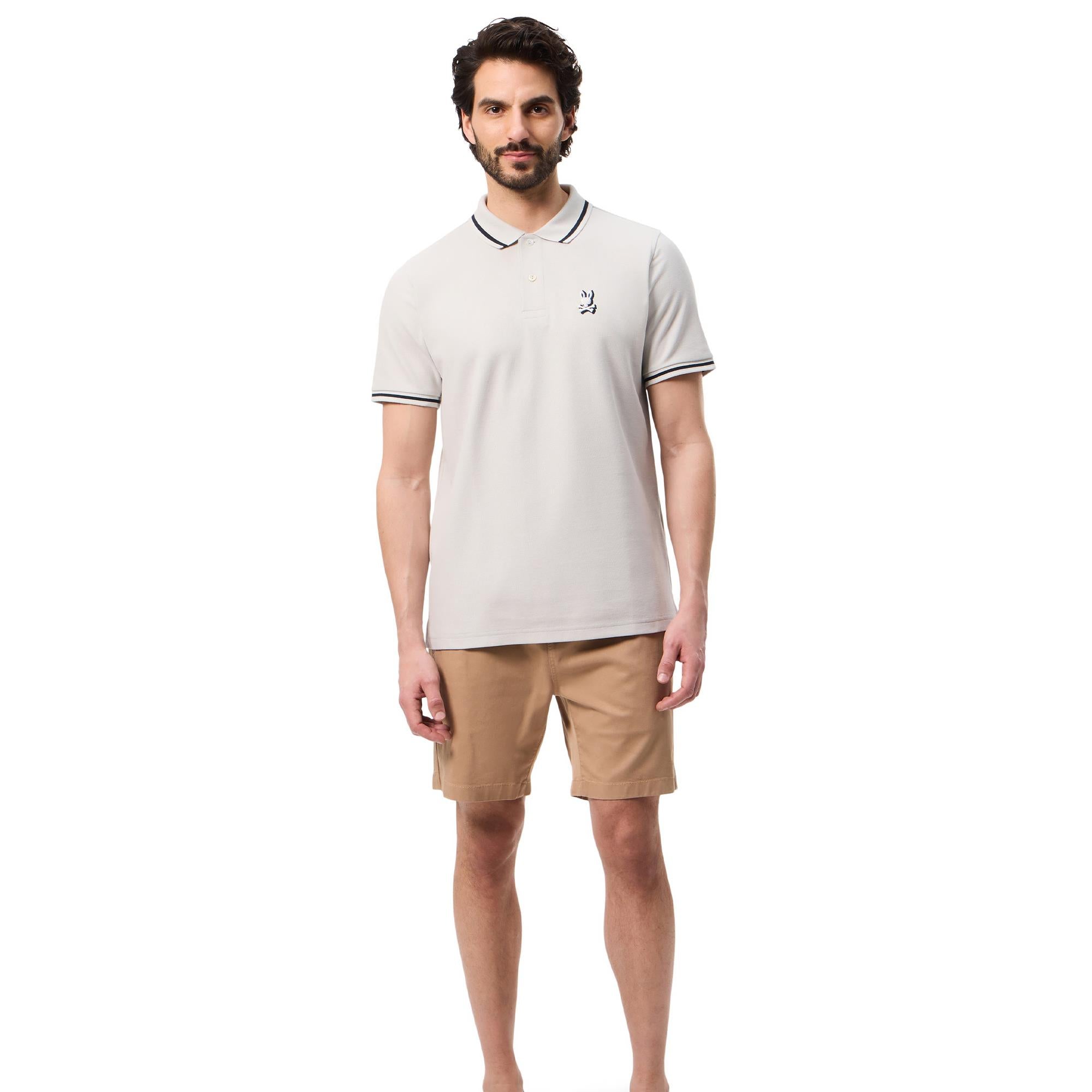 Psycho Bunny Groves Pique Polo Shirt Pearl