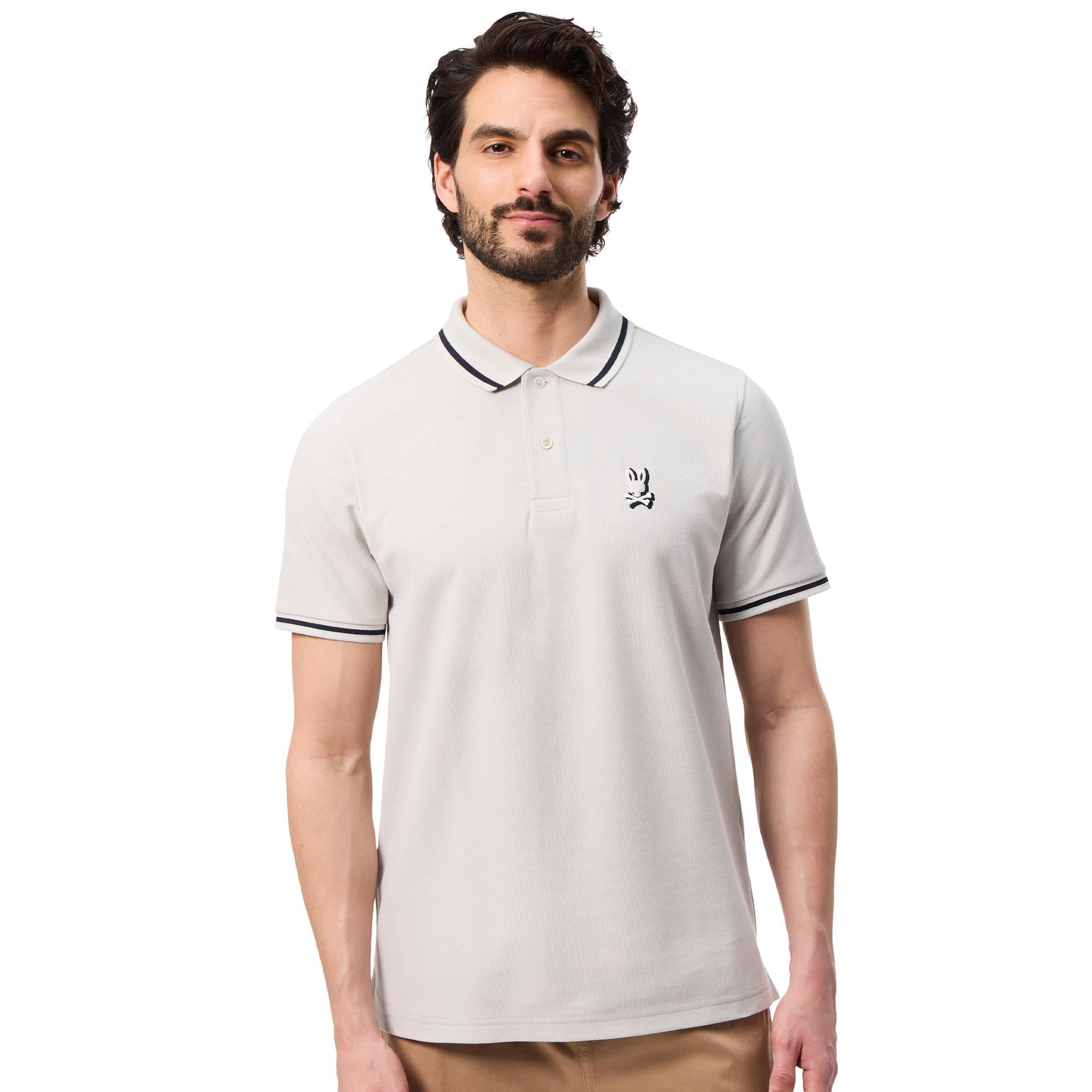 Psycho Bunny Groves Pique Polo Shirt Pearl