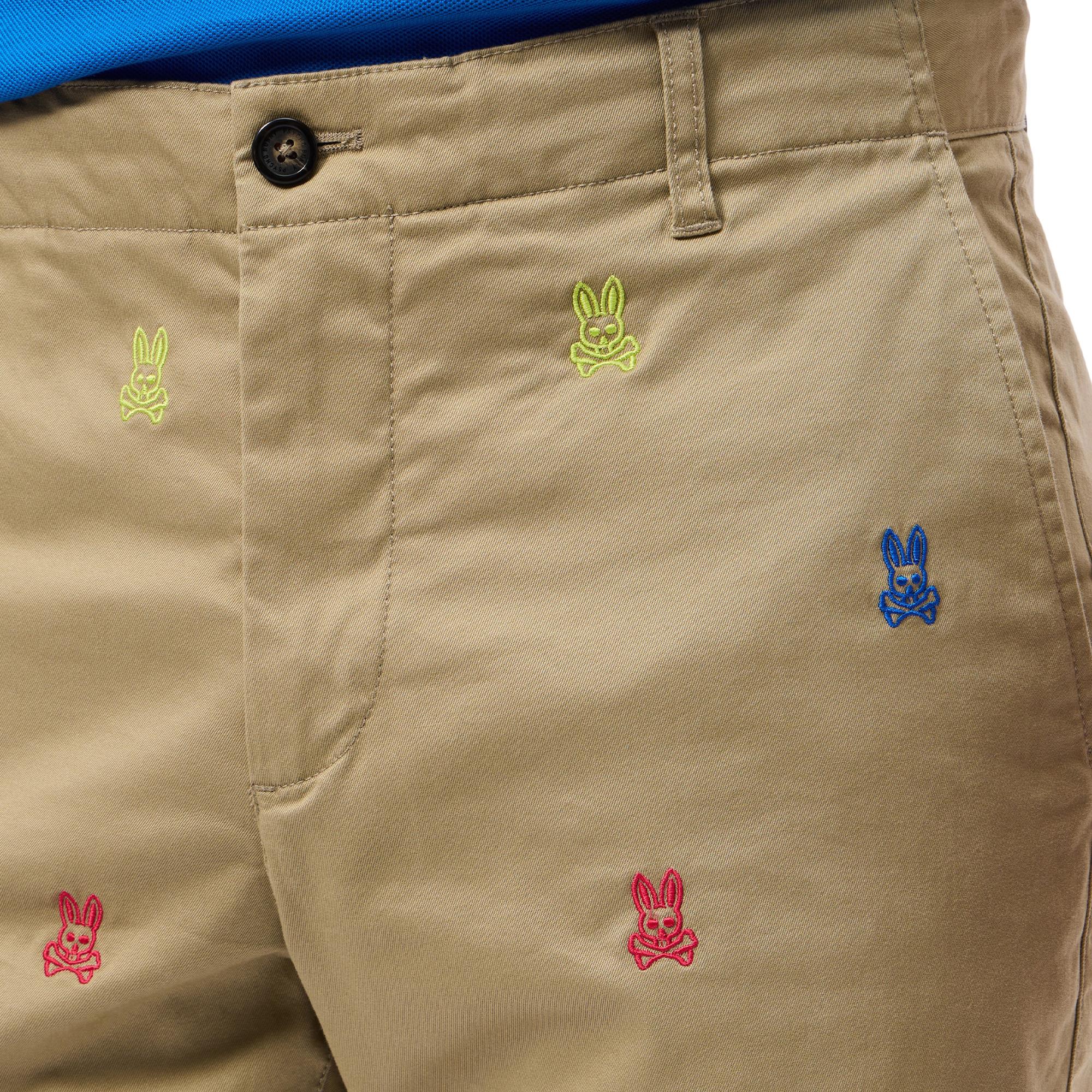 Psycho Bunny Bonham All over Bunny Print Chino Shorts Canyon Khaki