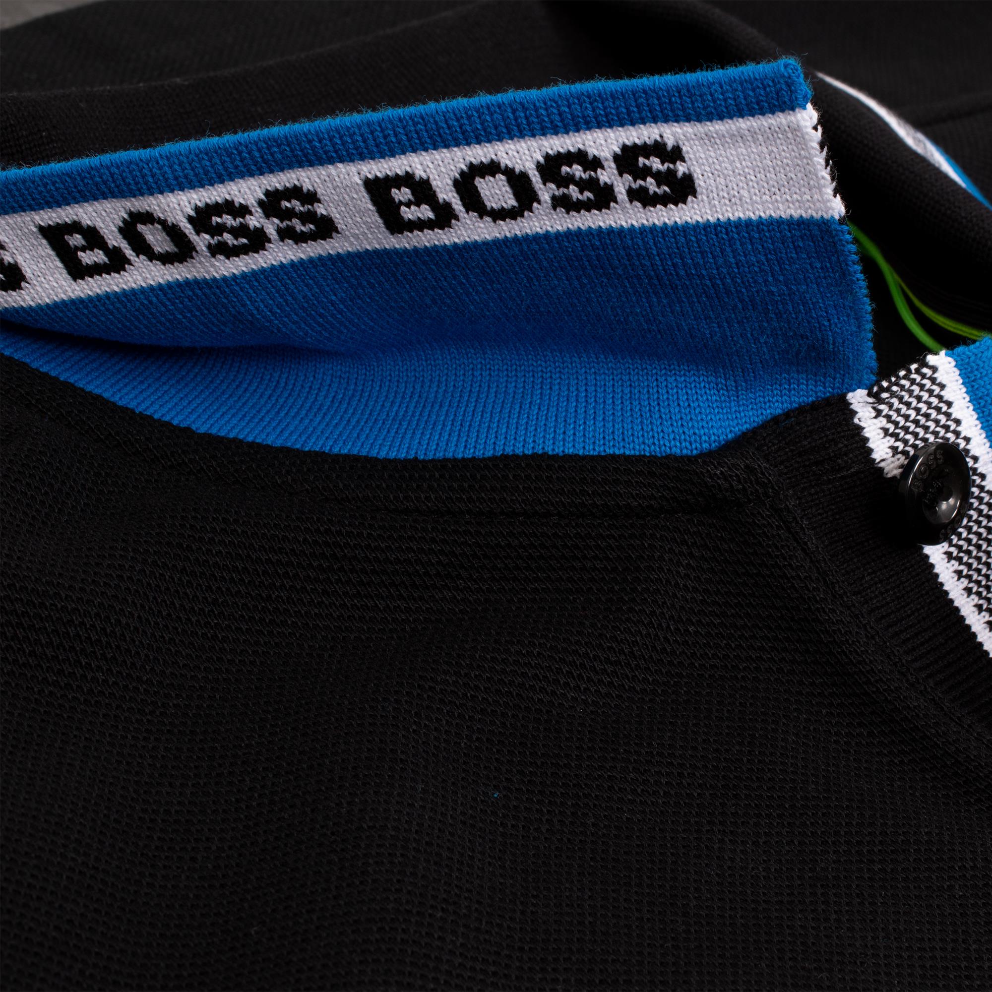 Boss Paddy Cotton Pique Mens Polo Shirt Black