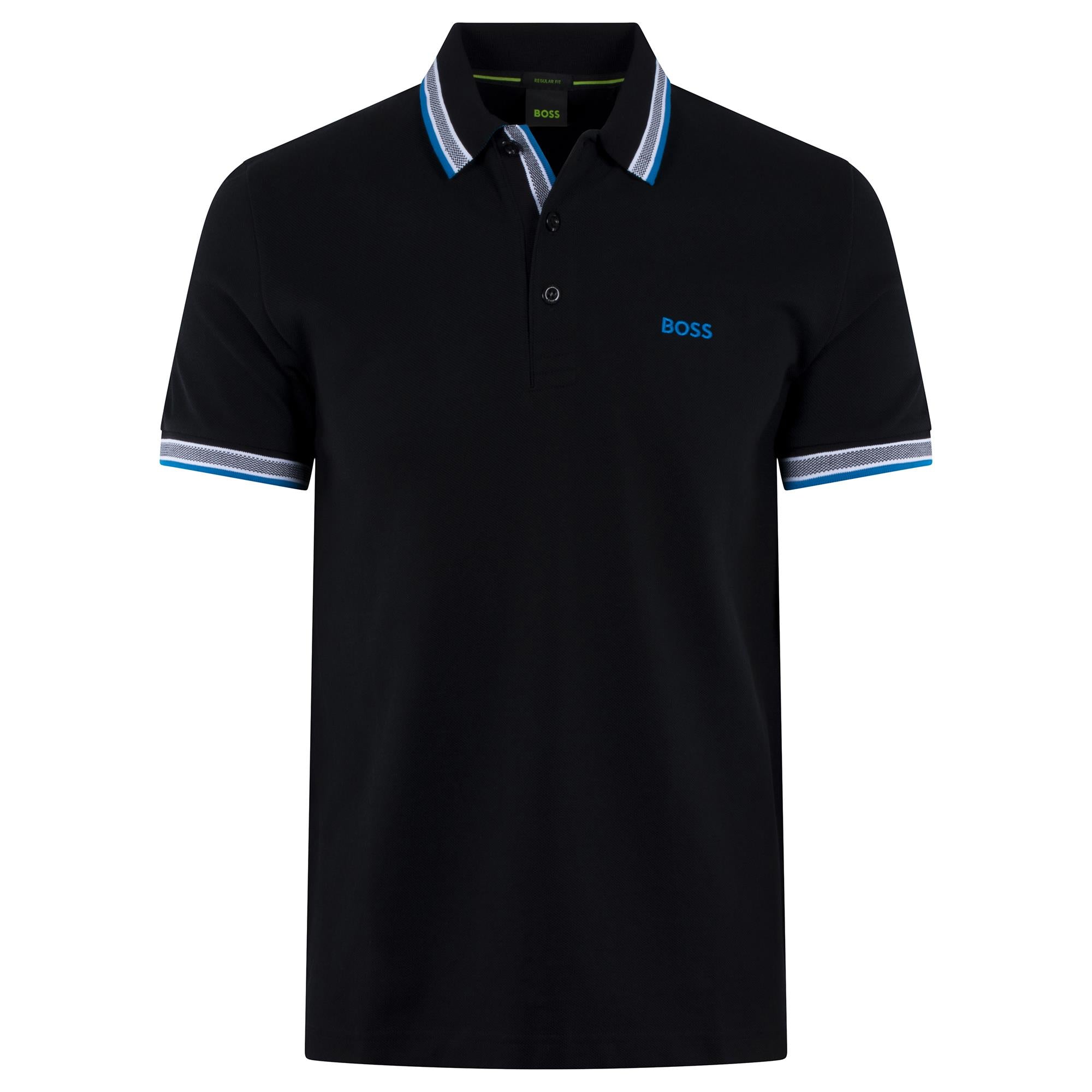 Boss Paddy Cotton Pique Mens Polo Shirt Black