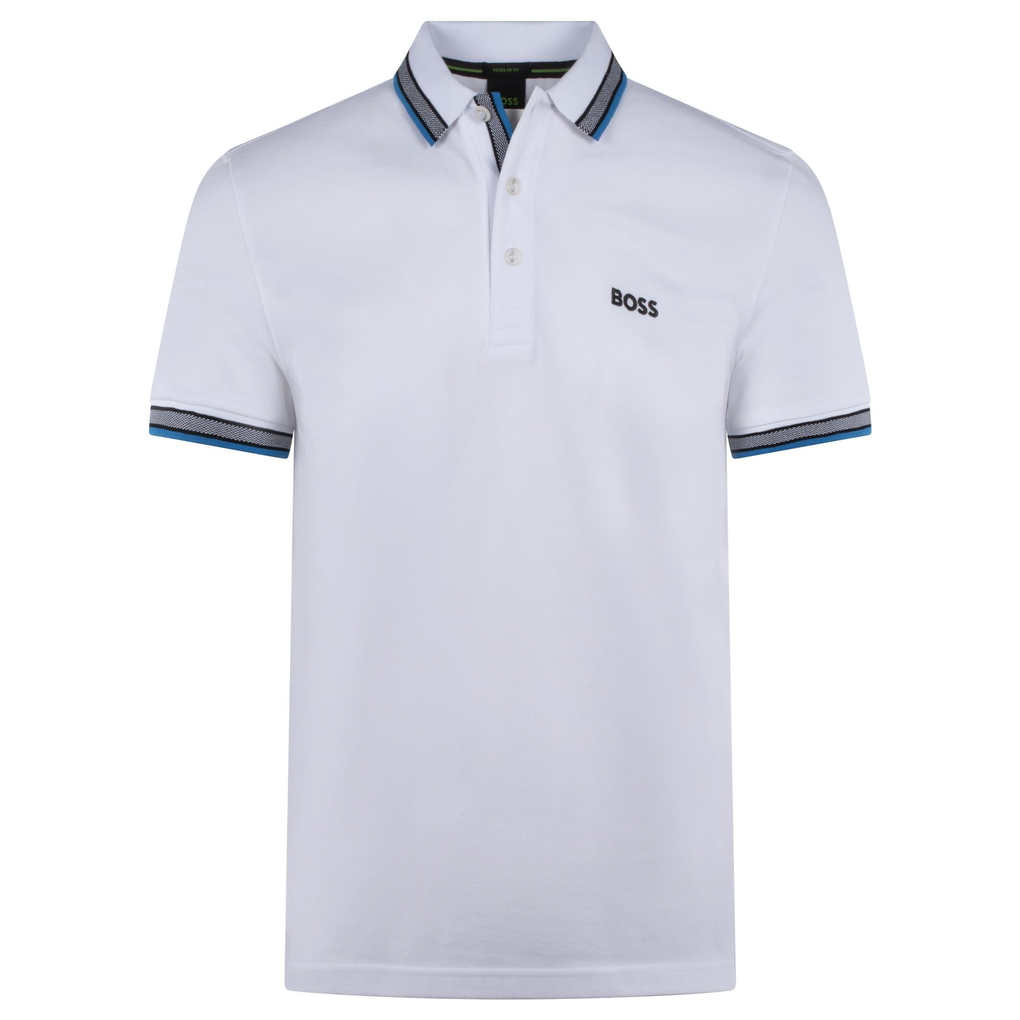 Boss Paddy Cotton Pique Mens Polo Shirt White