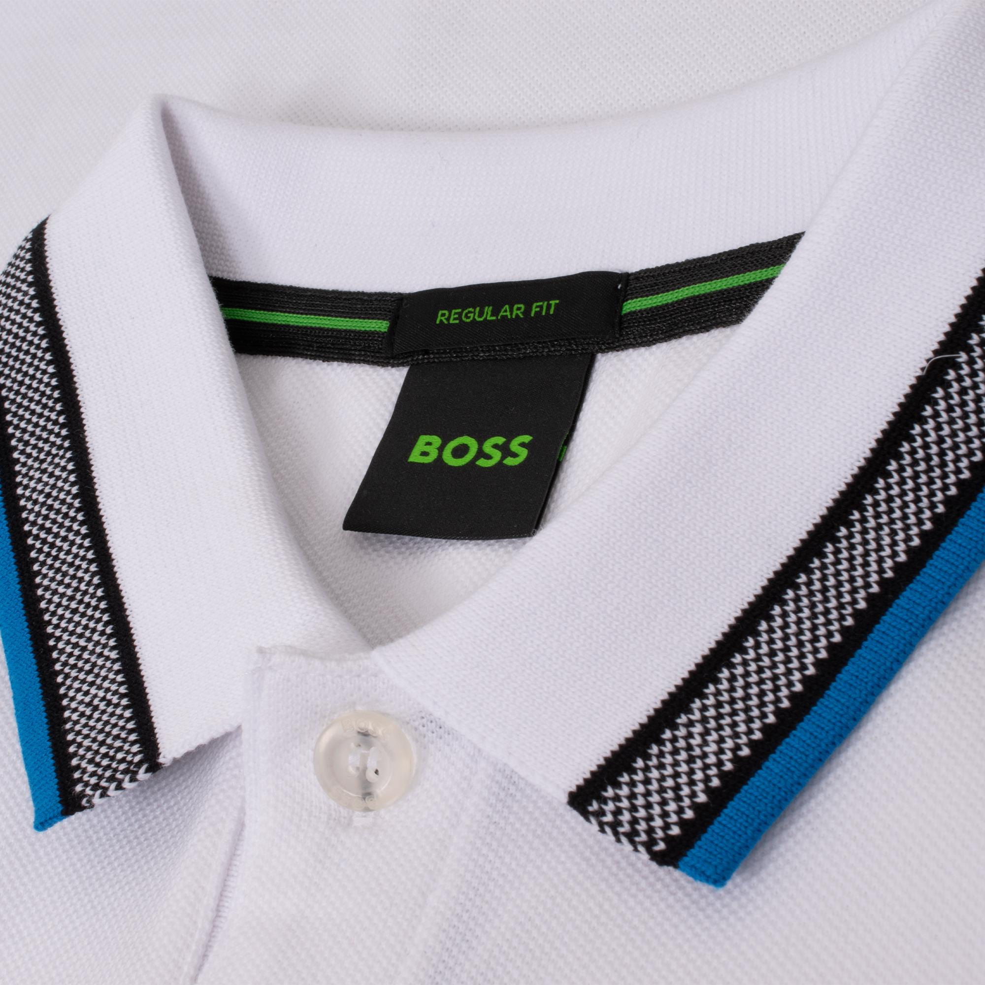 Boss Paddy Cotton Pique Mens Polo Shirt White
