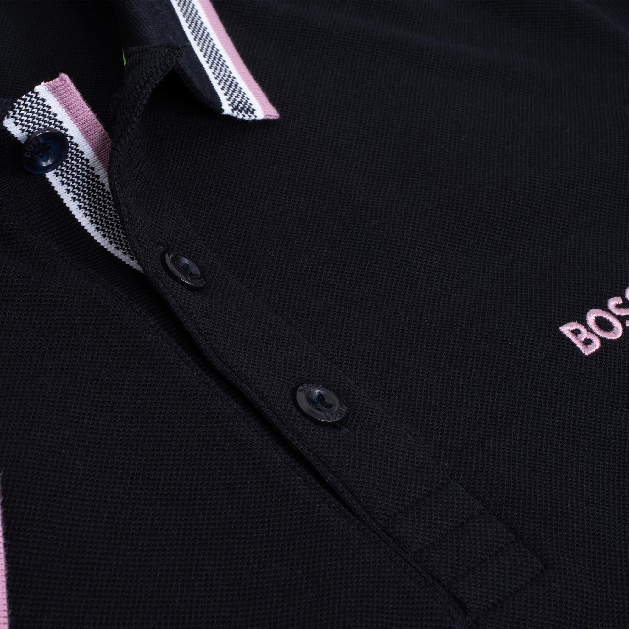 Boss Paddy Cotton Pique Mens Polo Shirt Navy