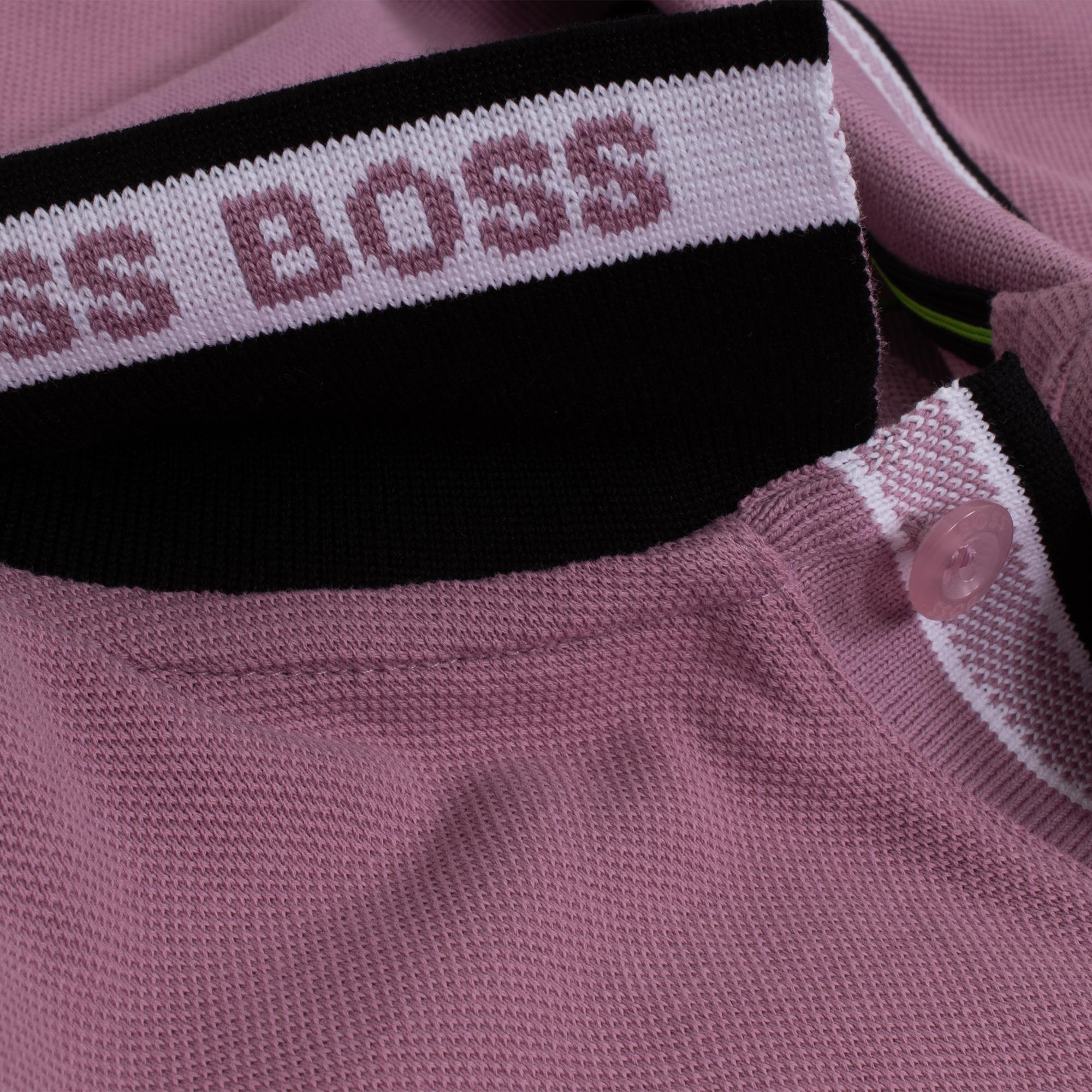 Boss Paddy Cotton Pique Mens Polo Shirt Light Purple