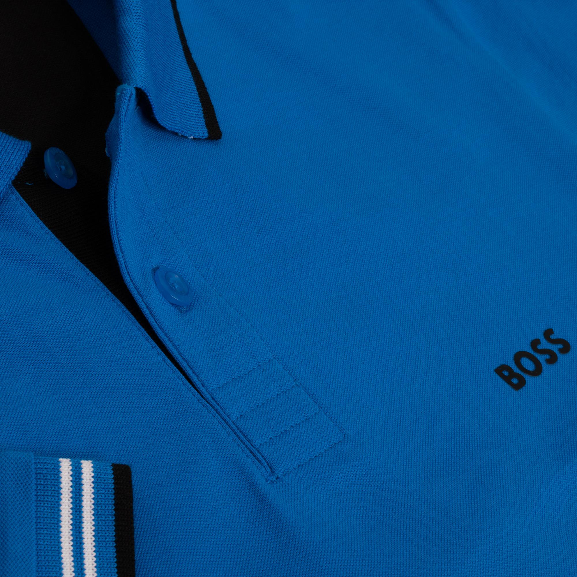 Boss Paul Stretch Cotton Slim Fit Mens Polo Shirt Light Blue