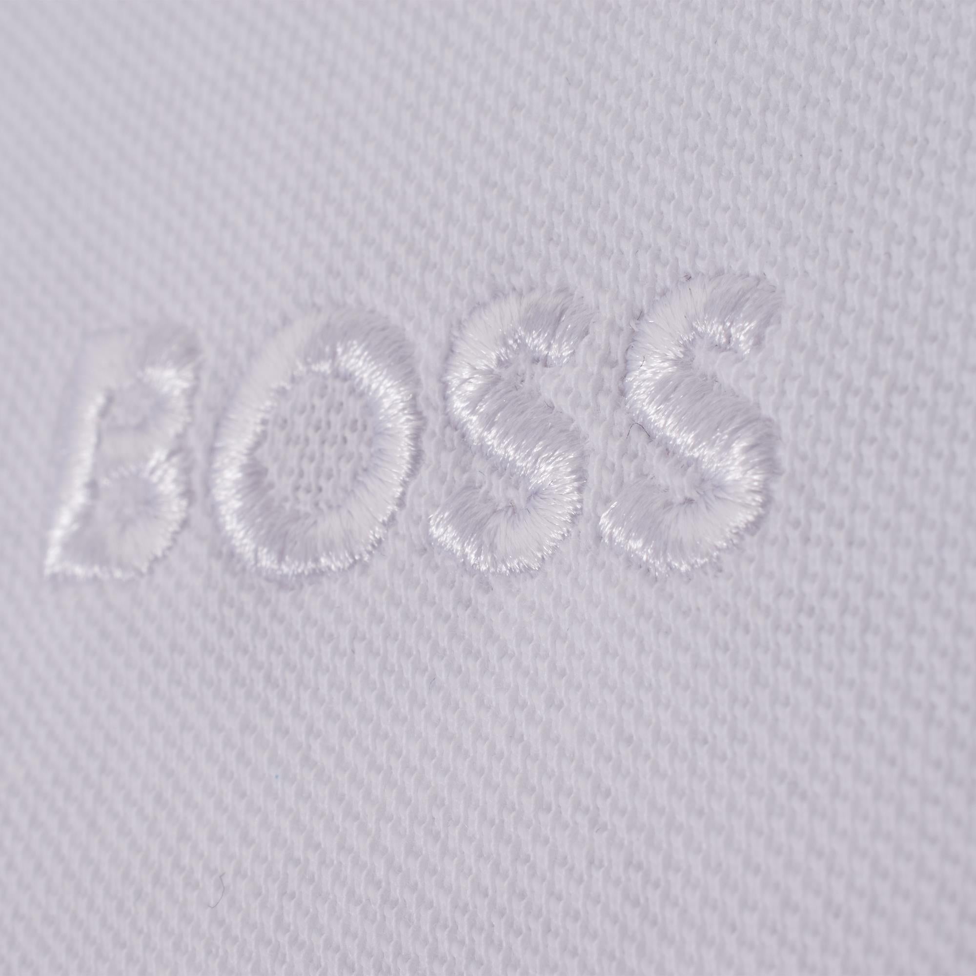 Boss Paule 4 Contrast Pique Slim Fit Mens Polo Shirt White