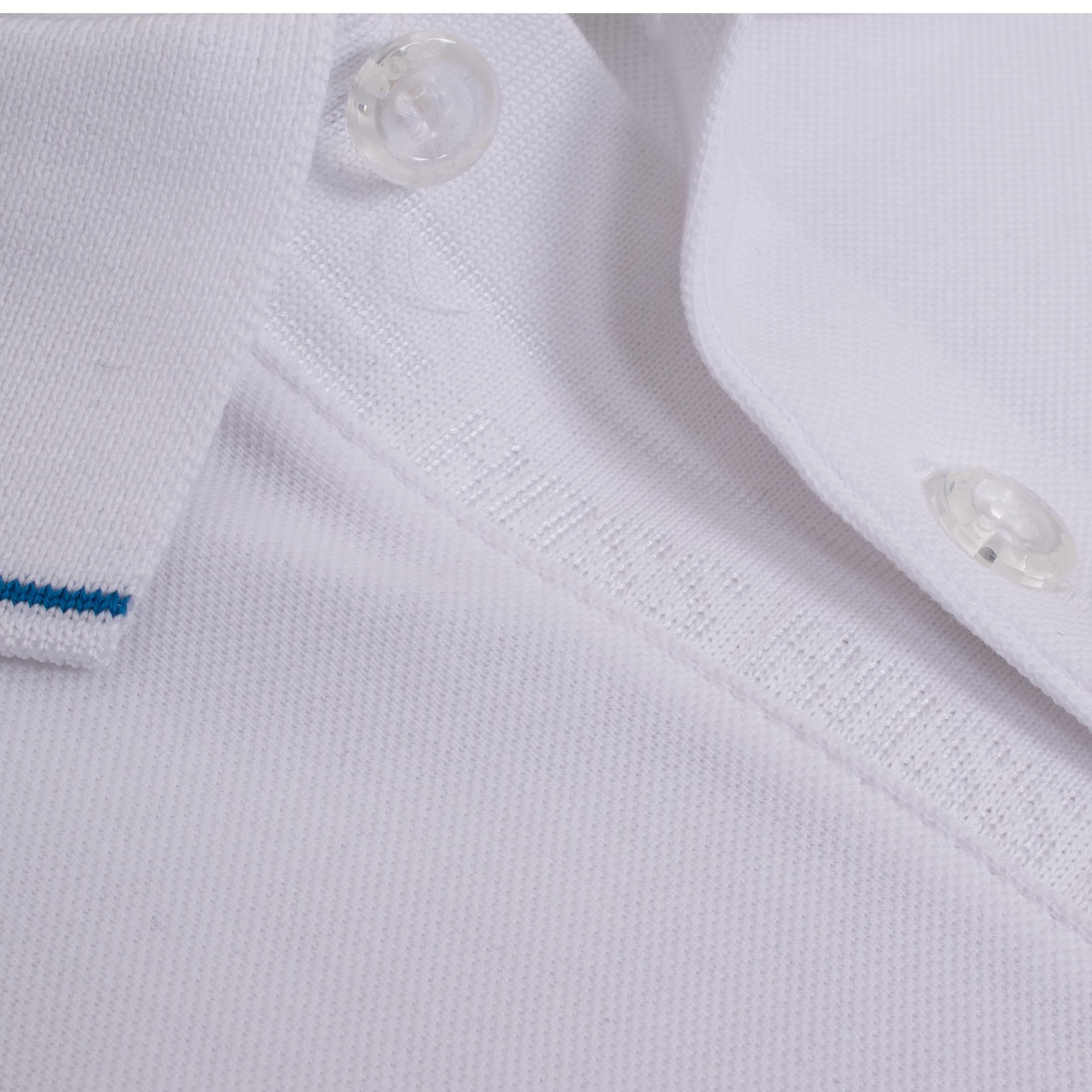 Boss Paule 4 Contrast Pique Slim Fit Mens Polo Shirt White