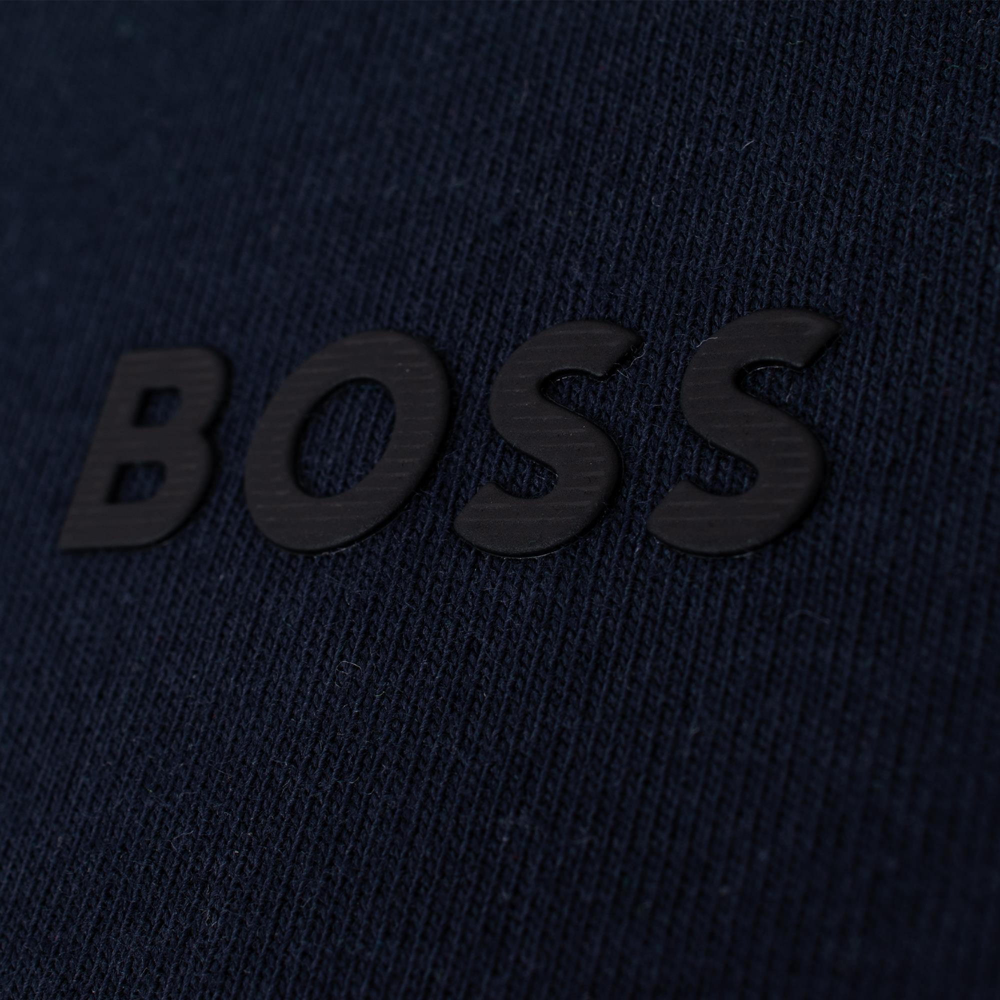 Boss Sweat 1 Stretch Cotton Quarter Zip Sweatshirt Navy