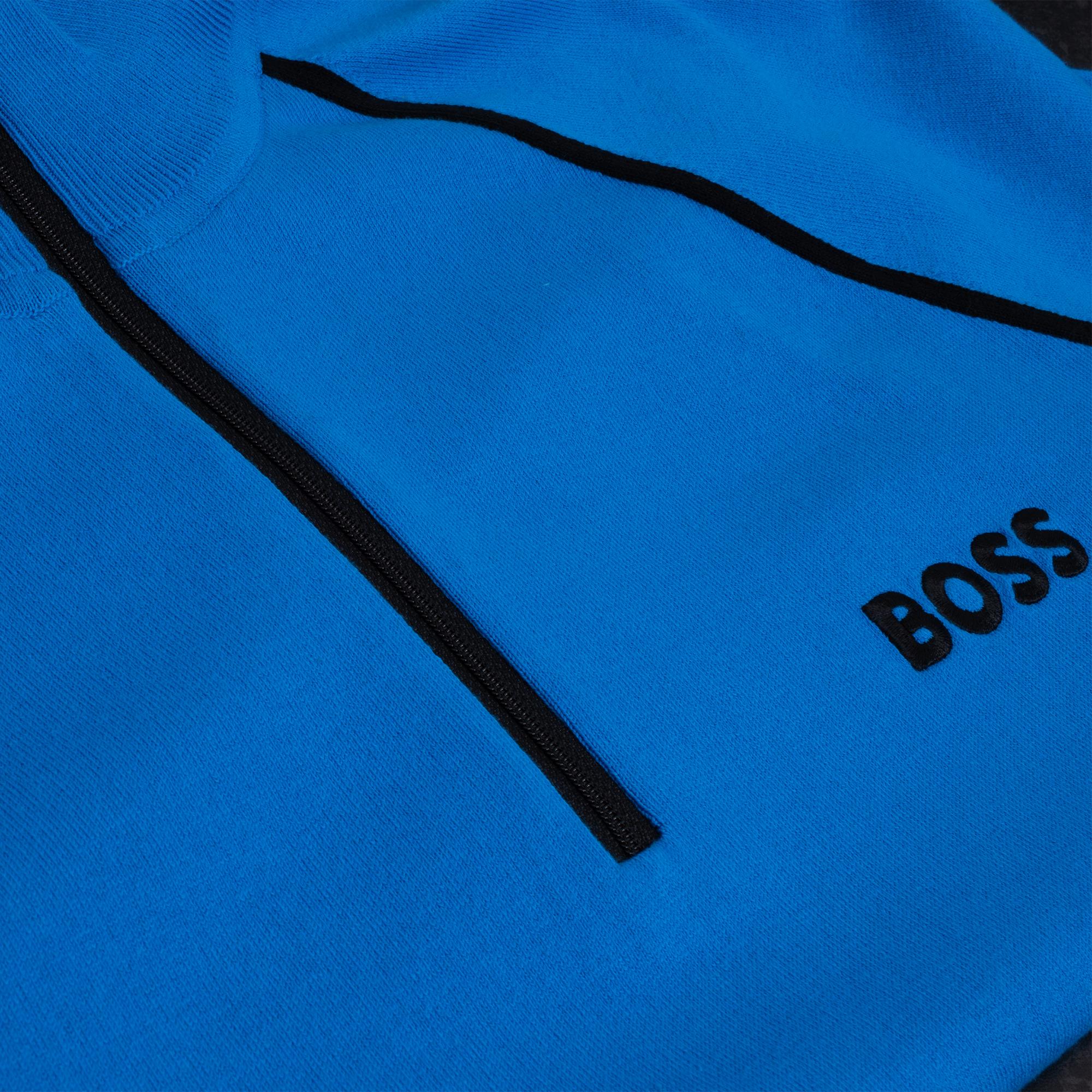 Boss Hydro-X Quarter Zip Mens Sweater Light Blue