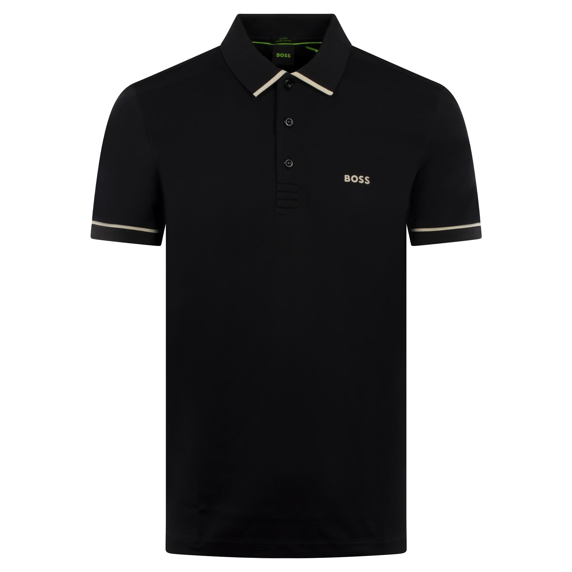 Boss Paule Cotton Slim Fit Polo Shirt Black