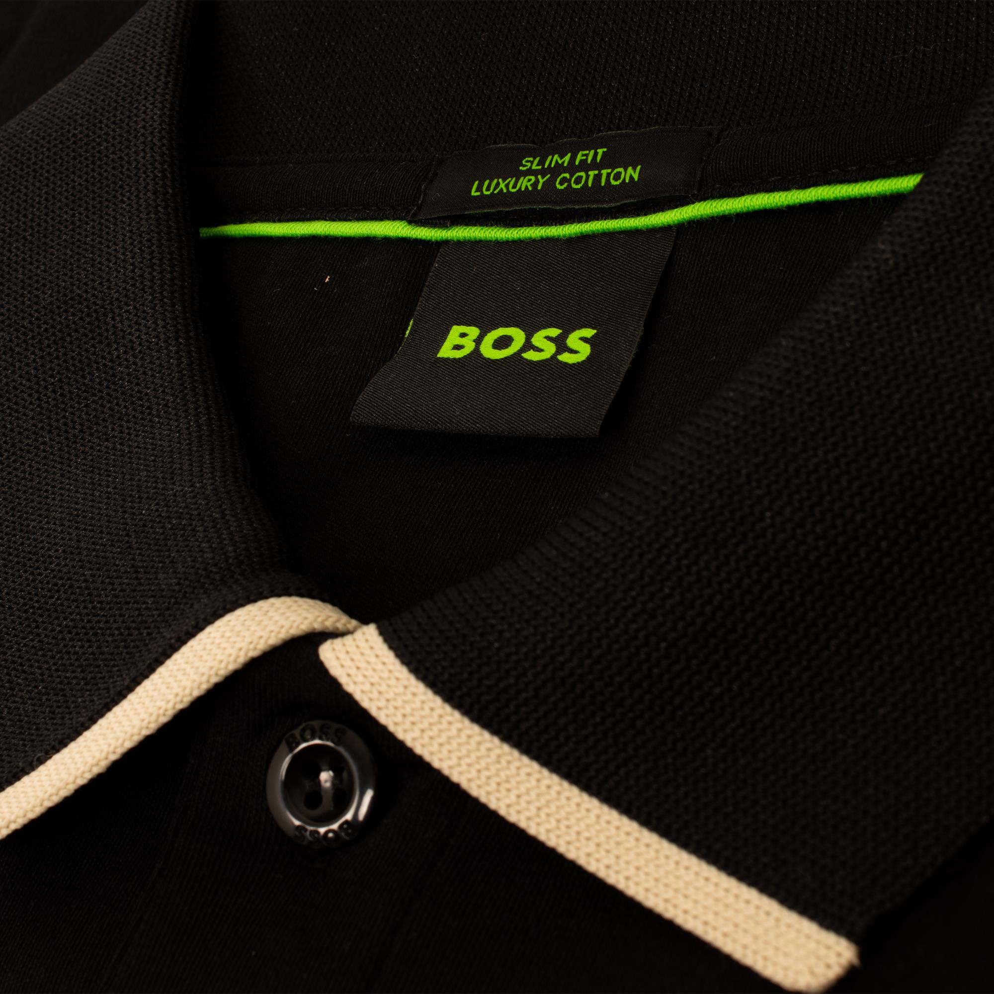 Boss Paule Cotton Slim Fit Polo Shirt Black