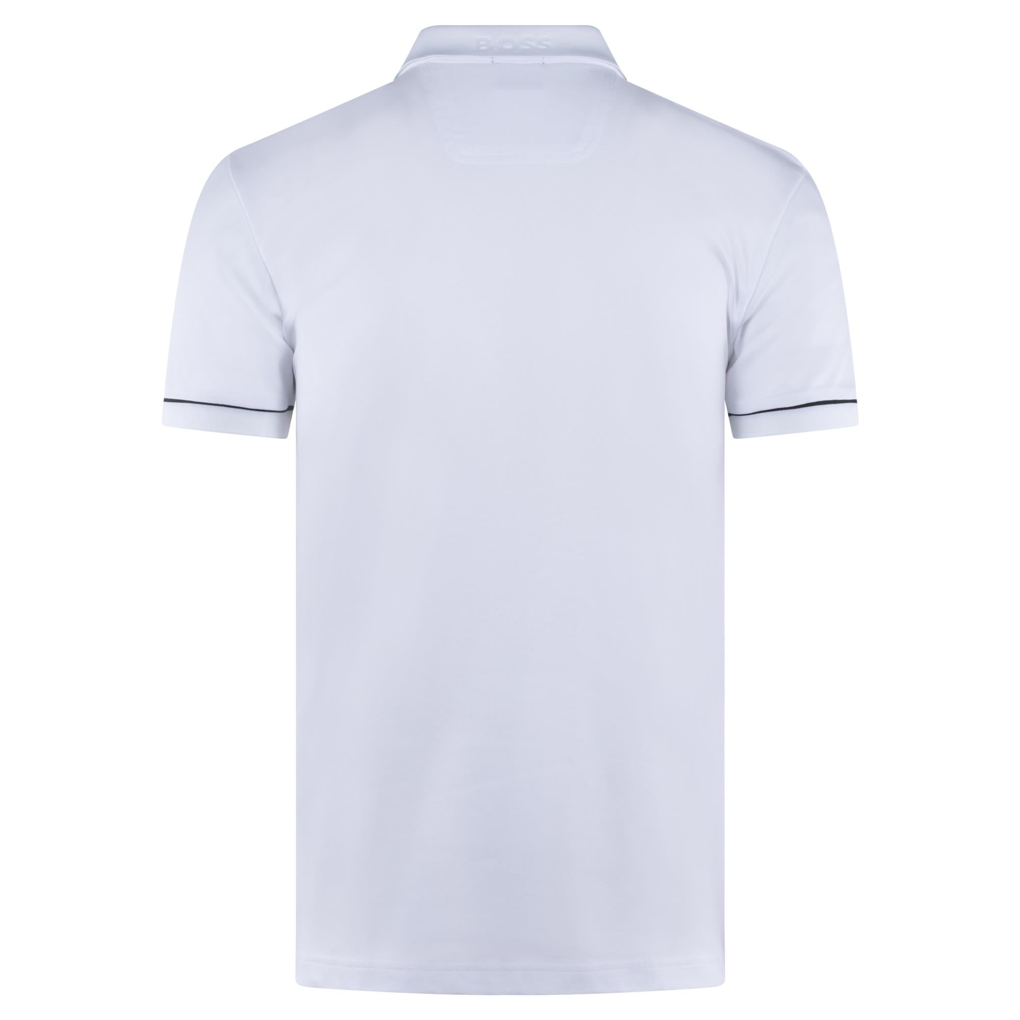 Boss Paule Cotton Slim Fit Polo Shirt White