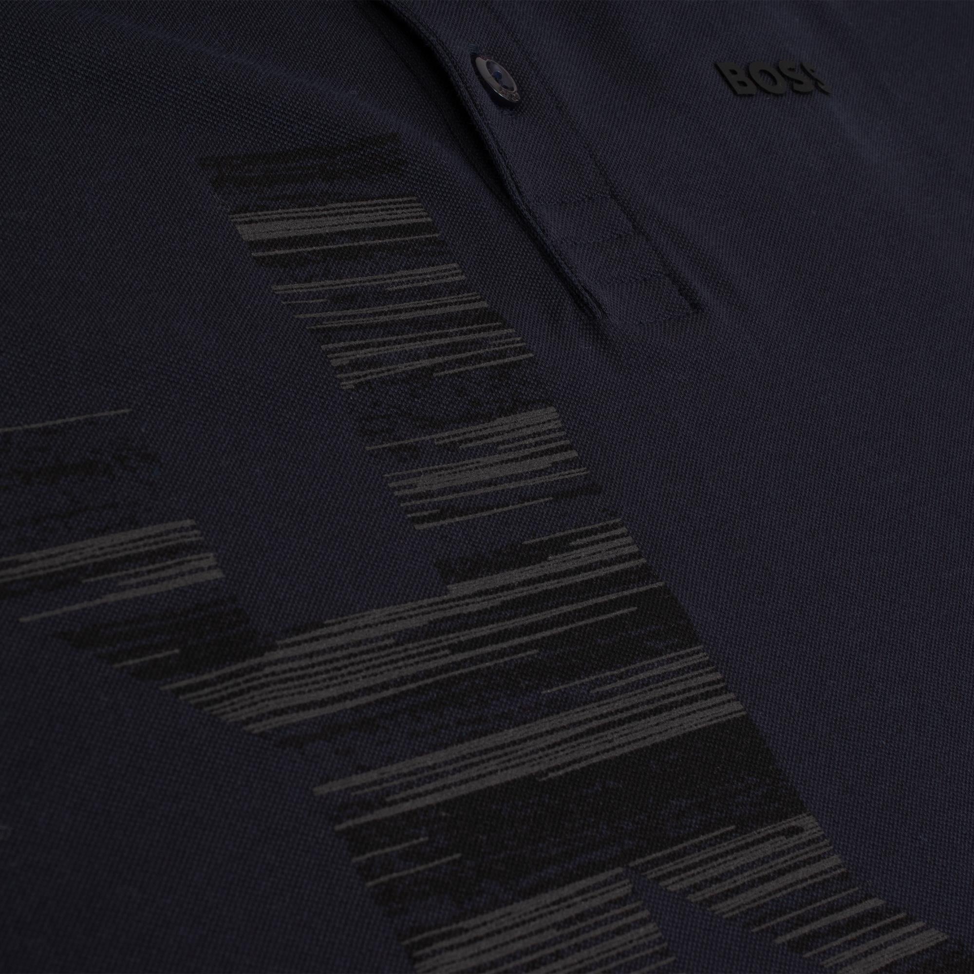 Boss Paddy 6 Cotton Blend Mens Polo Shirt Navy