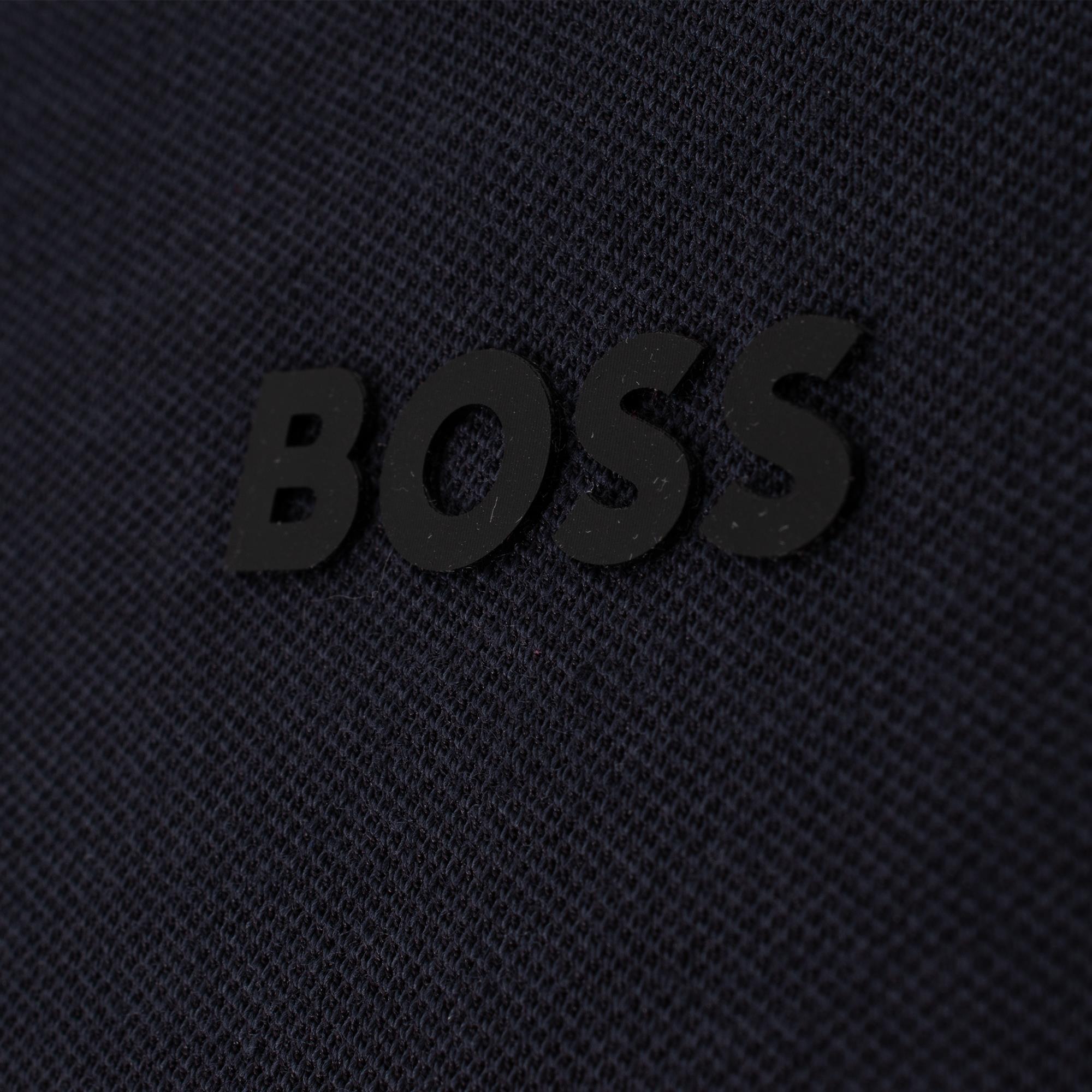 Boss Paddy 6 Cotton Blend Mens Polo Shirt Navy
