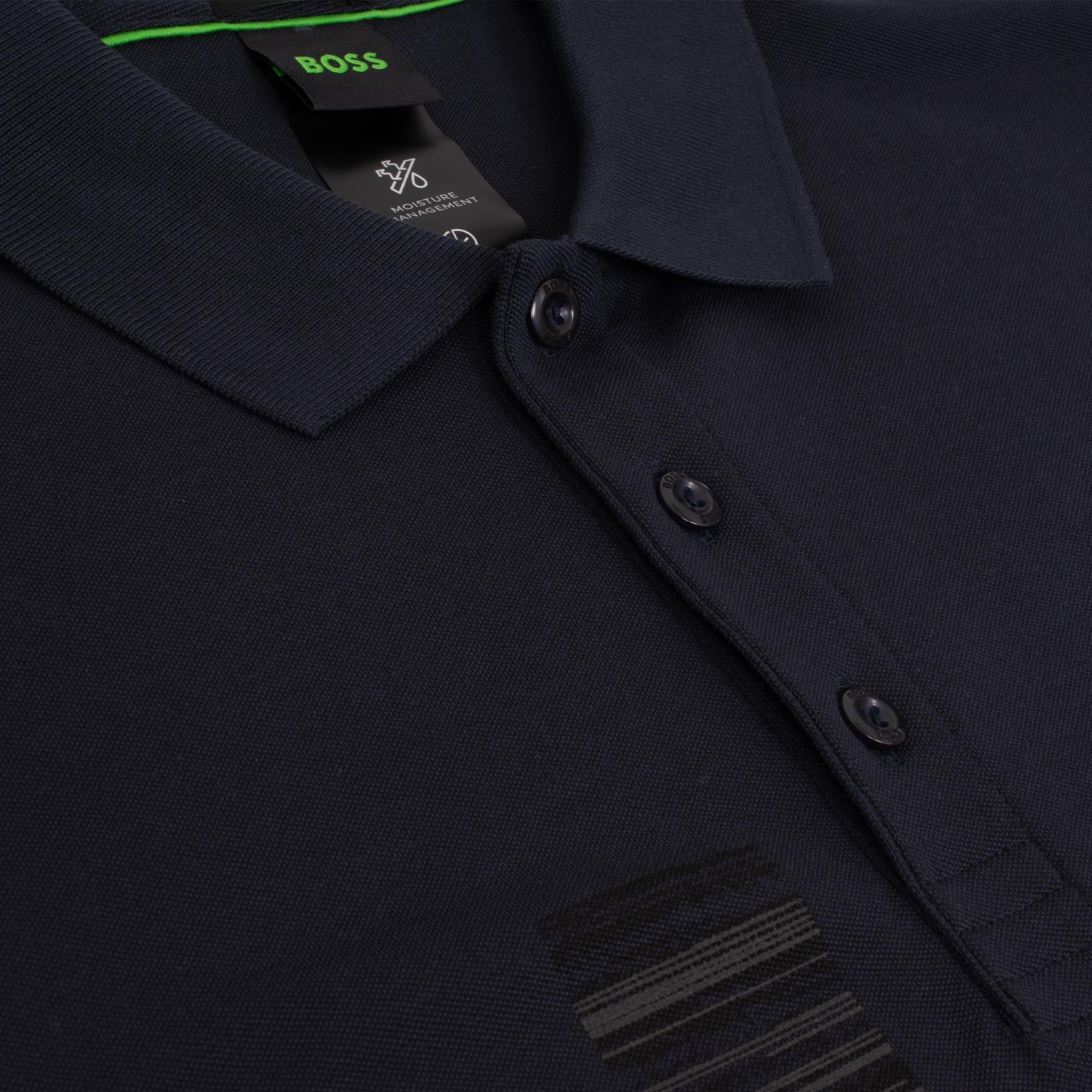 Boss Paddy 6 Cotton Blend Mens Polo Shirt Navy