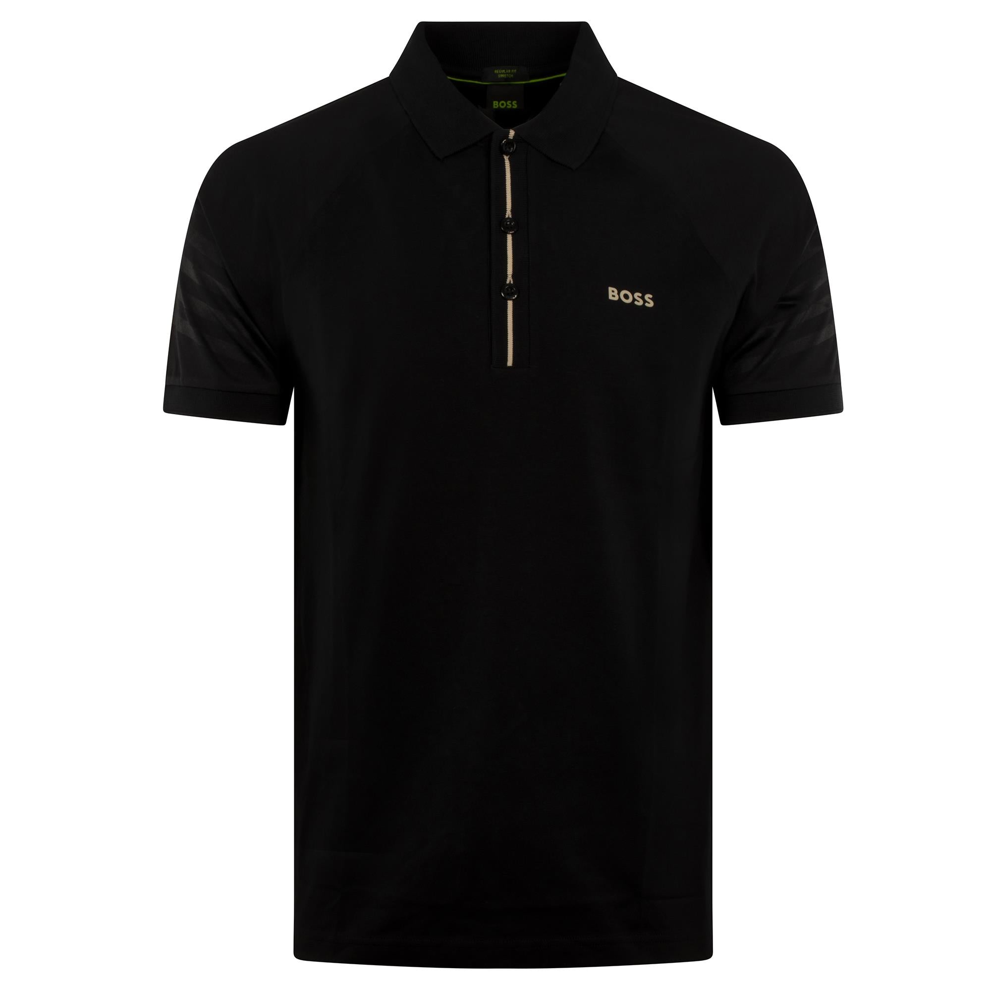 Boss Paddy 2 Cotton Pique Mens Polo Shirt Black