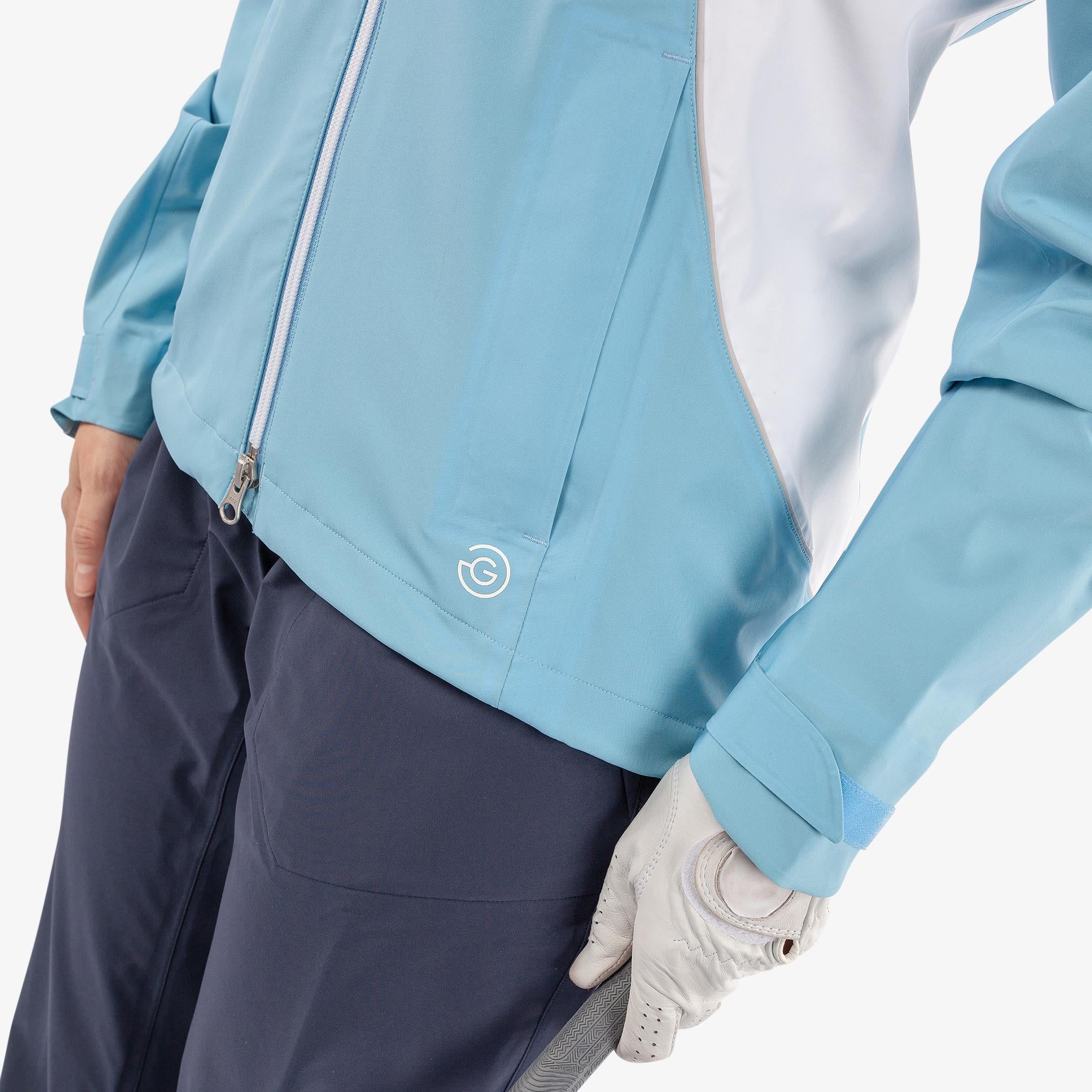 Galvin Green Amy Dryvr Pertex Ladies Waterproof Golf Jacket Alaskan Blue/White