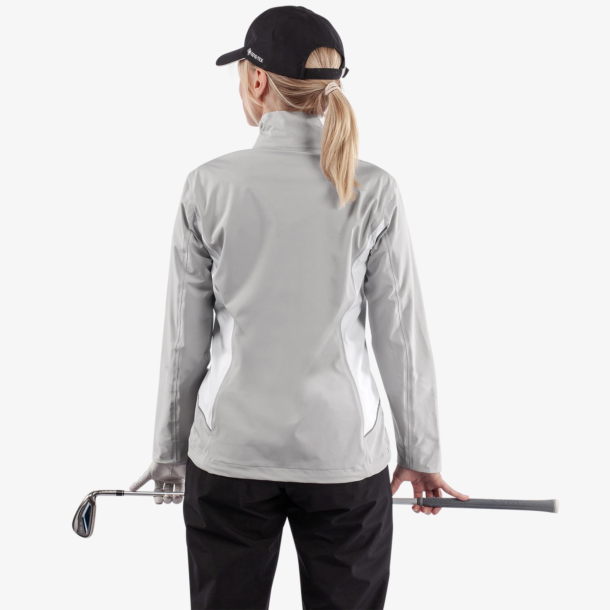 Galvin Green Amy Dryvr Pertex Ladies Waterproof Golf Jacket Cool Grey/White