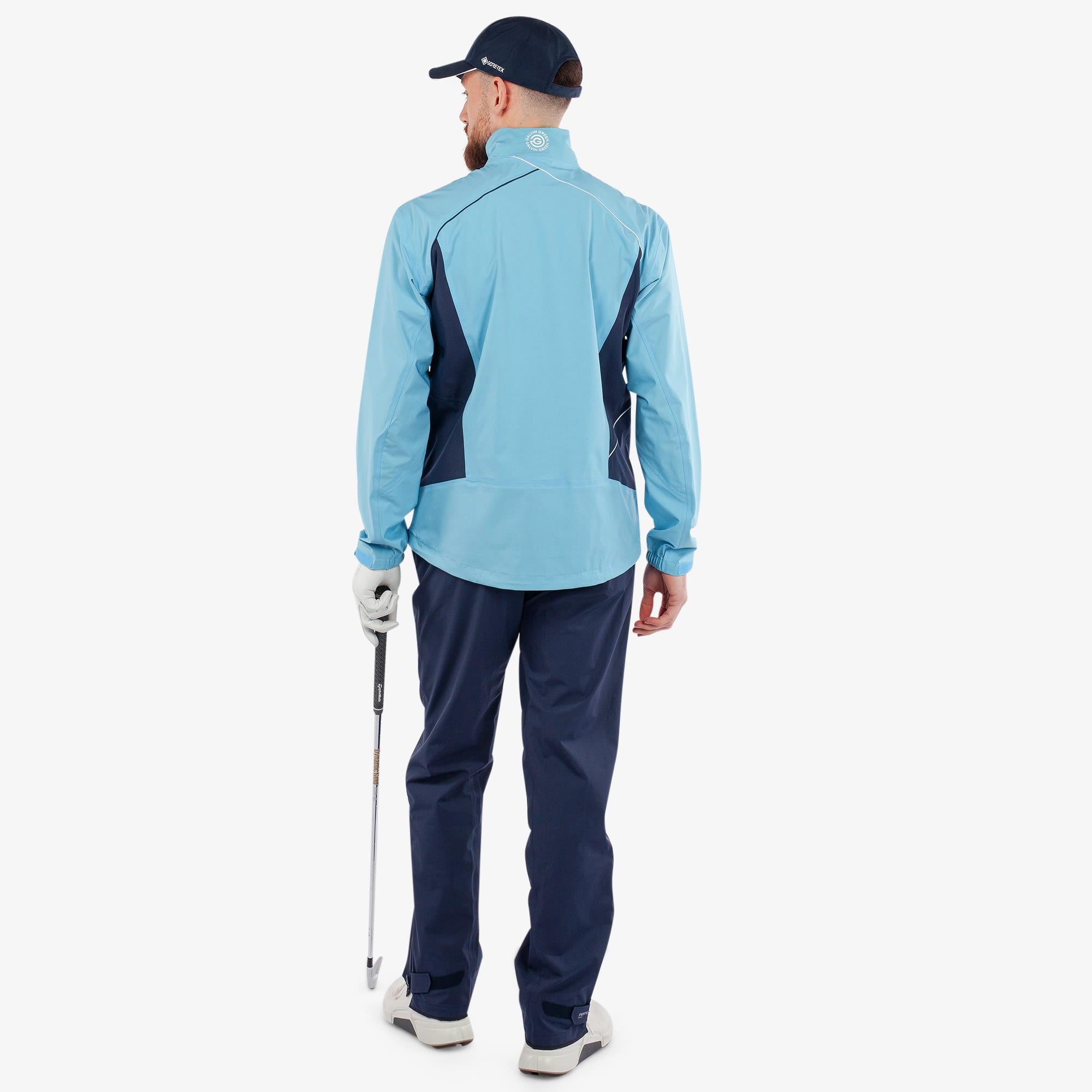 Galvin Green Ames Dryvr Pertex Mens Waterproof Golf Jacket Alaskan Blue/Navy