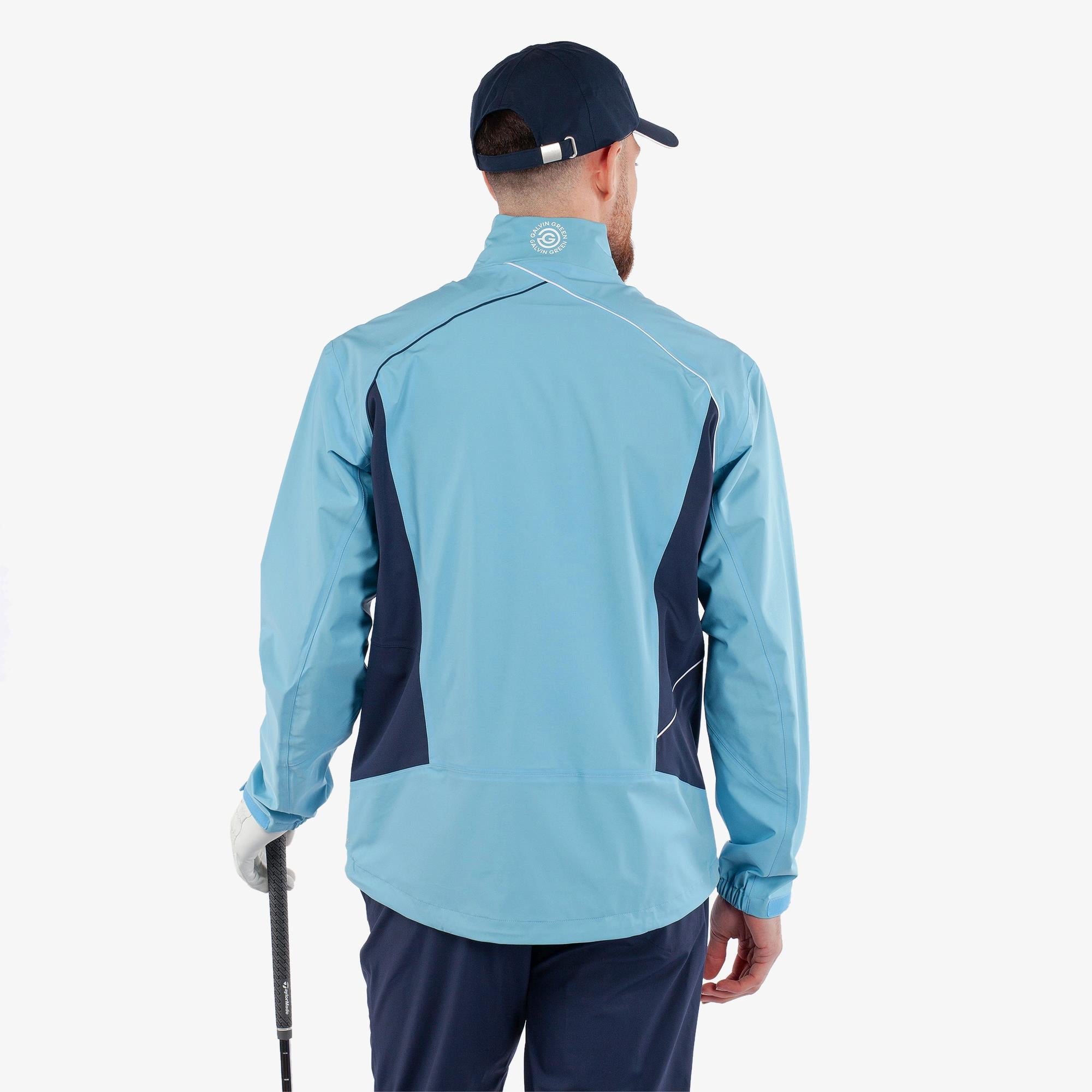 Galvin Green Ames Dryvr Pertex Mens Waterproof Golf Jacket Alaskan Blue/Navy