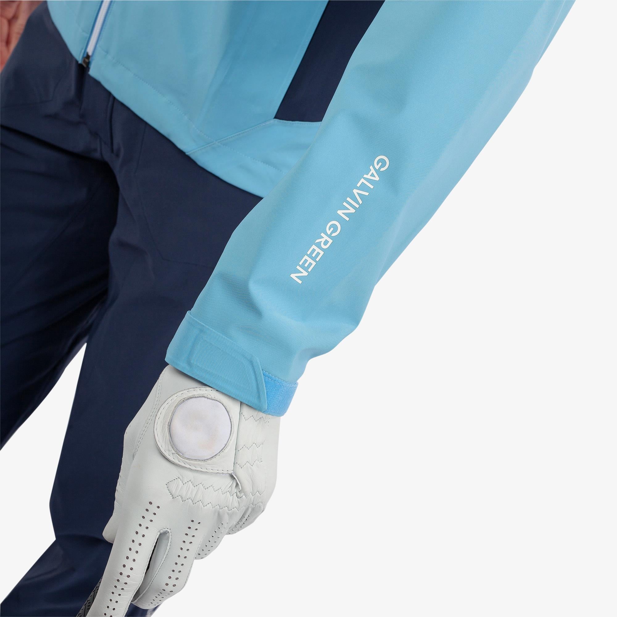 Galvin Green Ames Dryvr Pertex Mens Waterproof Golf Jacket Alaskan Blue/Navy
