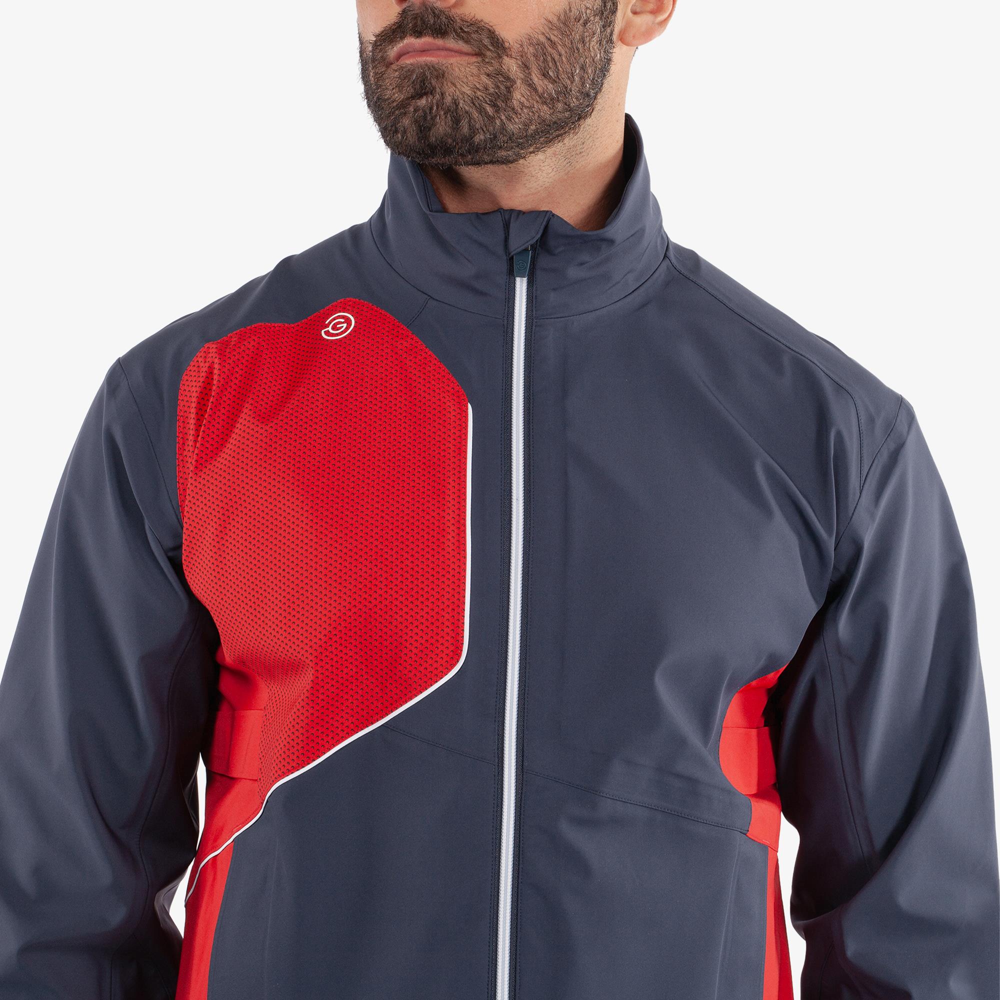 Galvin Green Ames Dryvr Pertex Mens Waterproof Golf Jacket Navy/Red