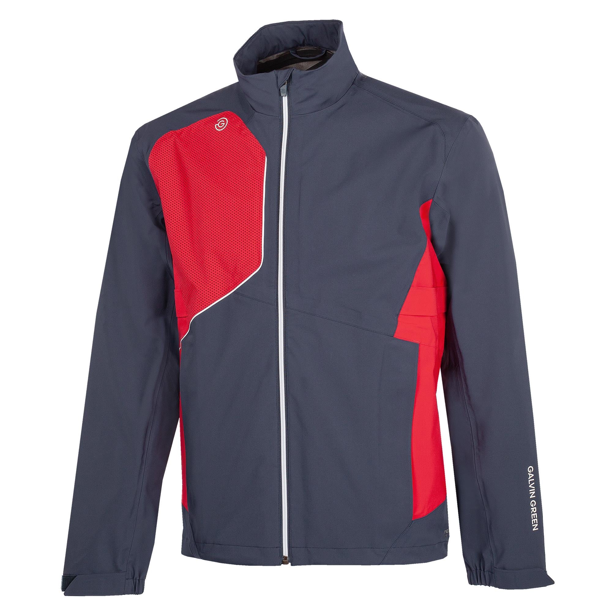 Galvin Green Ames Dryvr Pertex Mens Waterproof Golf Jacket Navy/Red